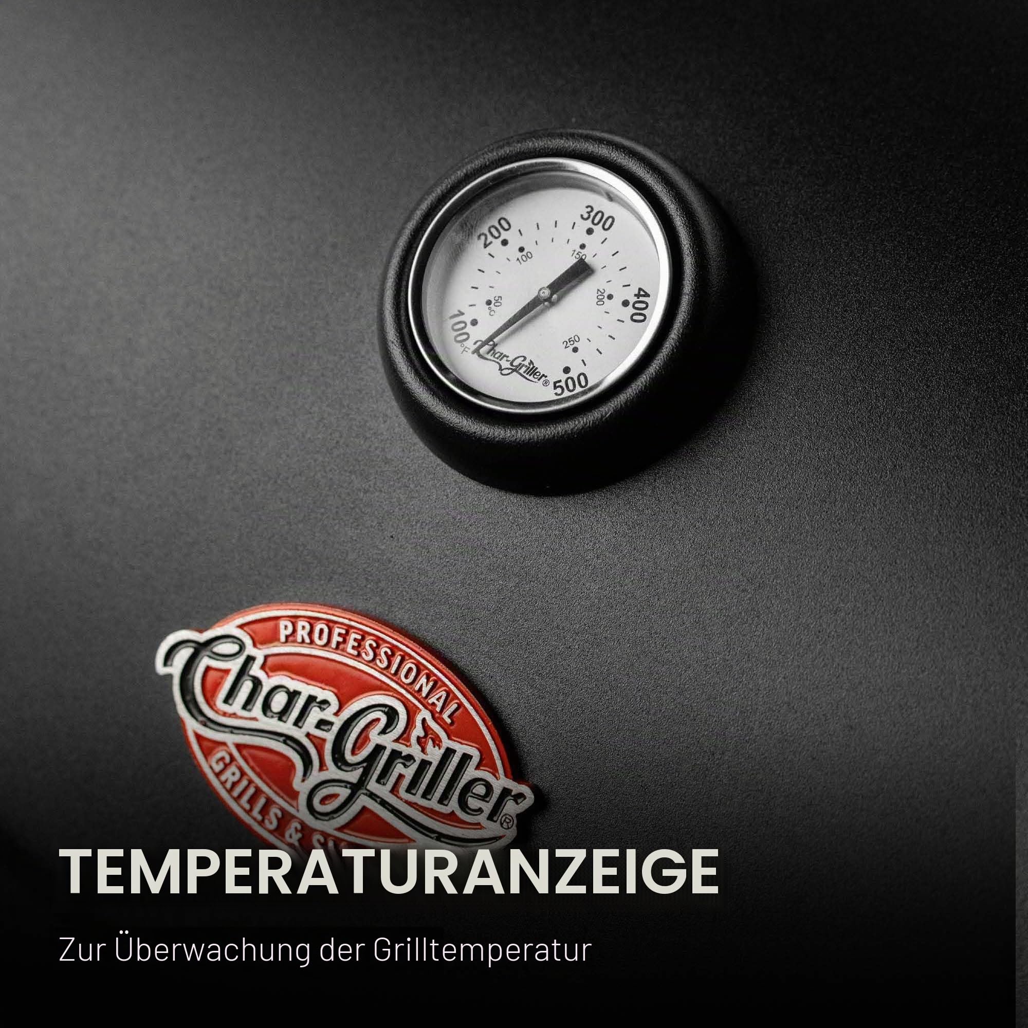 Char-Griller E2827 Pro Deluxe Holzkohlegrill, schwarz
