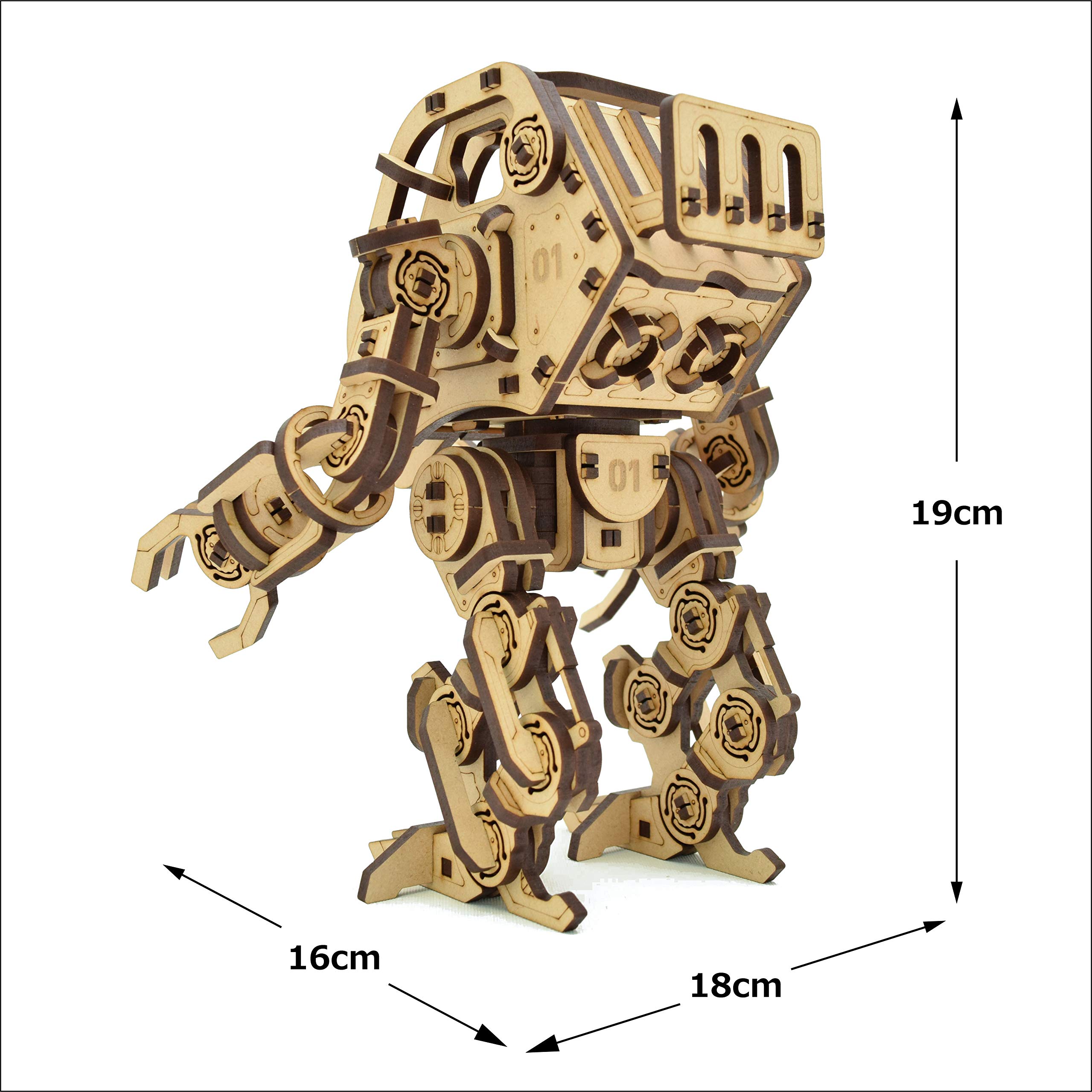 Amazon.co.jp: ツクロウ デスクトップロボ チキチキ01ゴウ 木製パズル