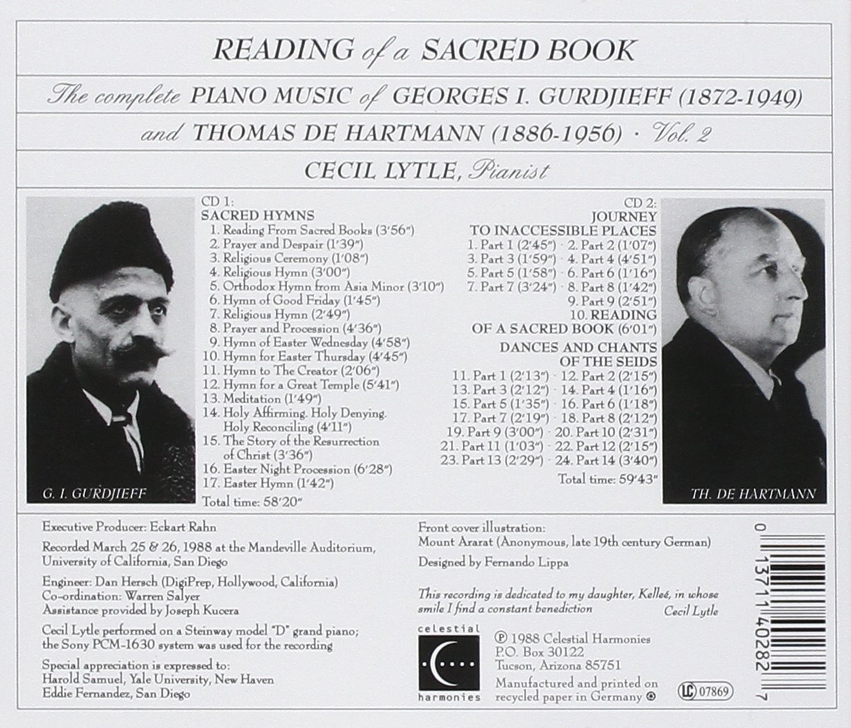 Gurdjieff / de Hartmann: Volumi completi di musica per pianoforte. 1-6