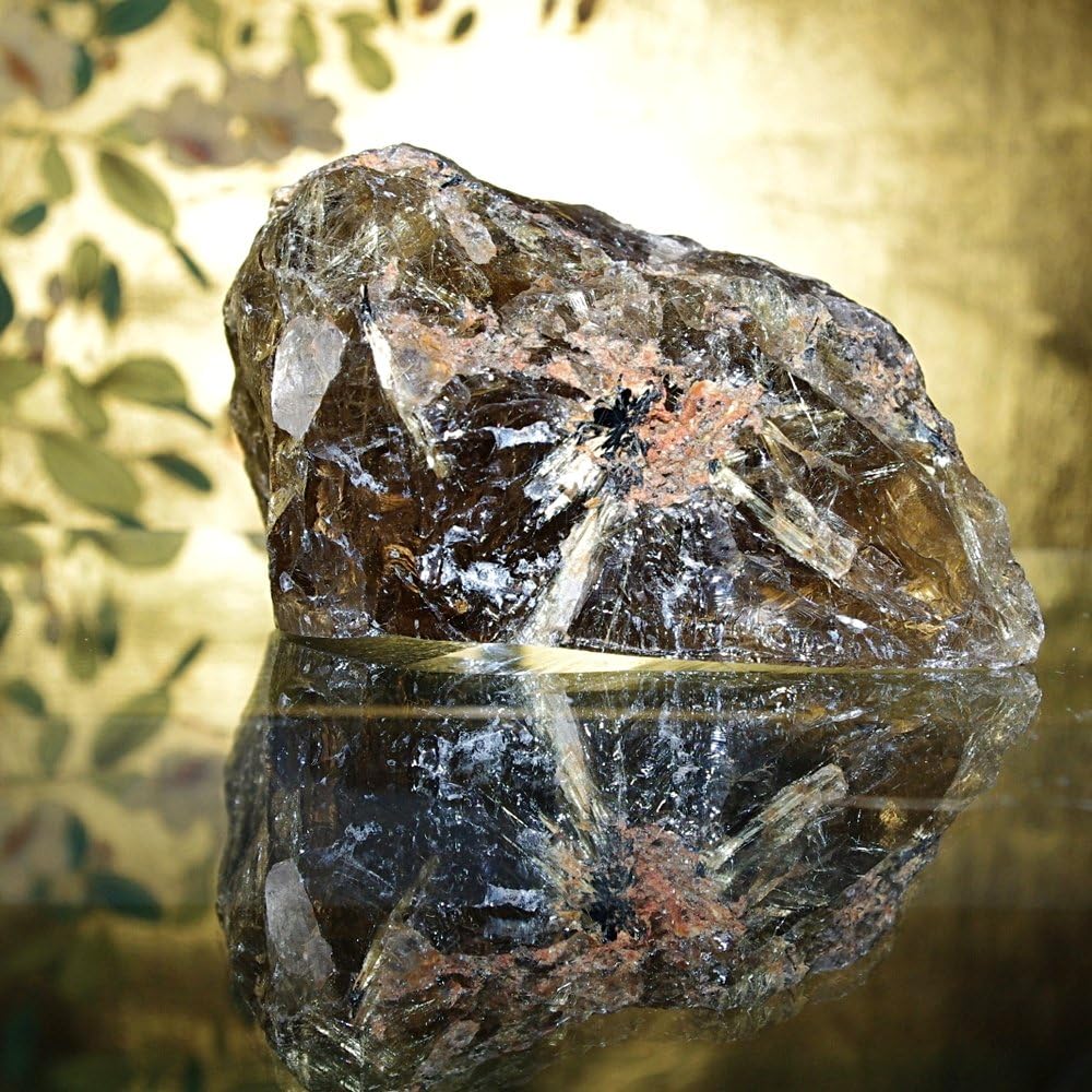 ⭐︎【極上品】ゴールド ルチル クオーツ 置物 72mm ⭐︎【極上品