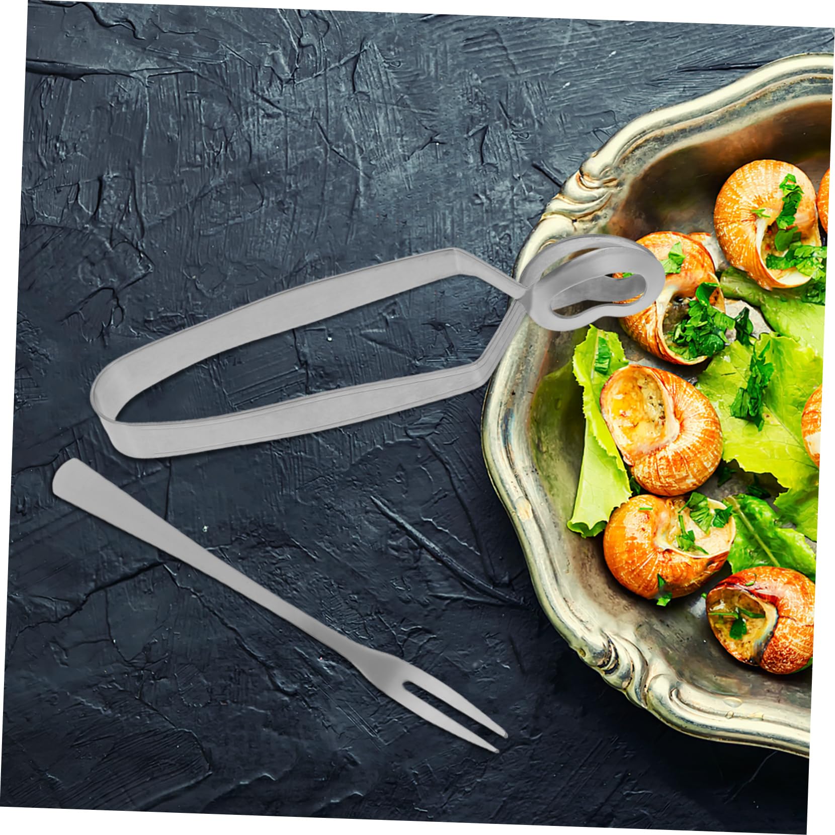 Amosfun 12 Juegos Utensilios Inoxidable para Caracoles Pinzas y Tenedores para Servir Escargot Cocina y Herramientas Prácticas y Fáciles de Limpiar