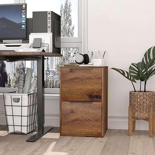 Miniatura 41 de LUCYPAL Archivador de 2 cajones, archivadores de madera con barras colgantes para tamaño carta, archivadores para oficina en casa, archivador