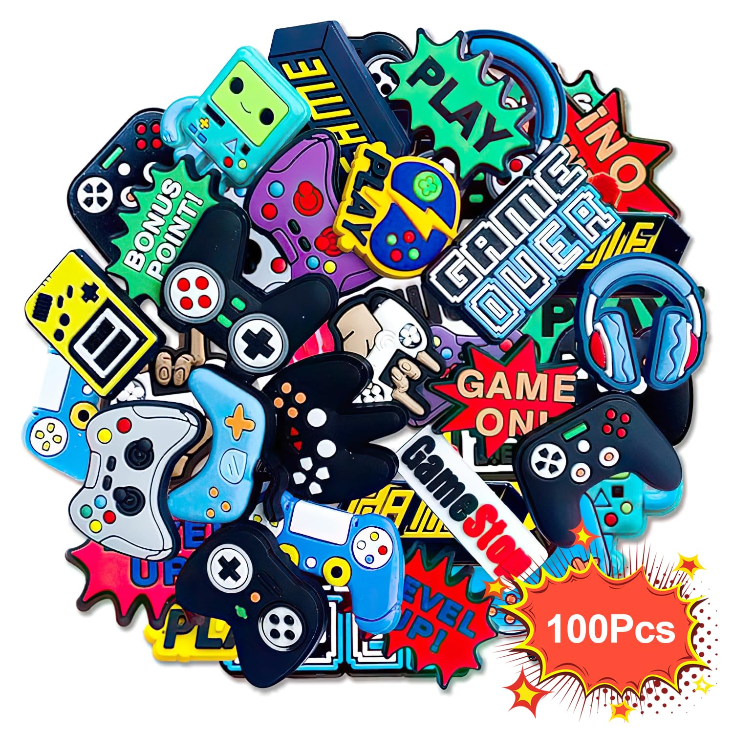 Shoe Decoration Charms 100 PCS - Random Shoe Charms for Unique Shoe Decoration, Game Series Shoe Charms for Girls, Boys and Adult