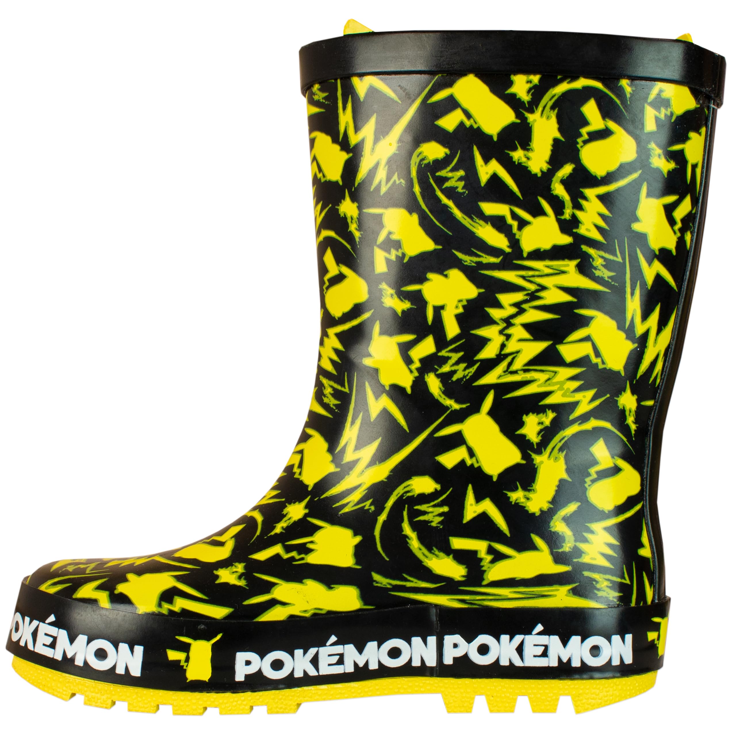 Pokemon Enfant Bottes en Caoutchouc Pikachu Noir