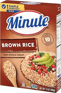 Minute Instant Brown Rice 14oz Box - Quick 10-Min Whole Grain, Non-GMO Gluten-Free Brown Rice