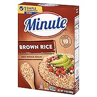 Vista 1 de Arroz integral Minute, arroz integral instantáneo para comidas rápidas, caja de 14 onzas