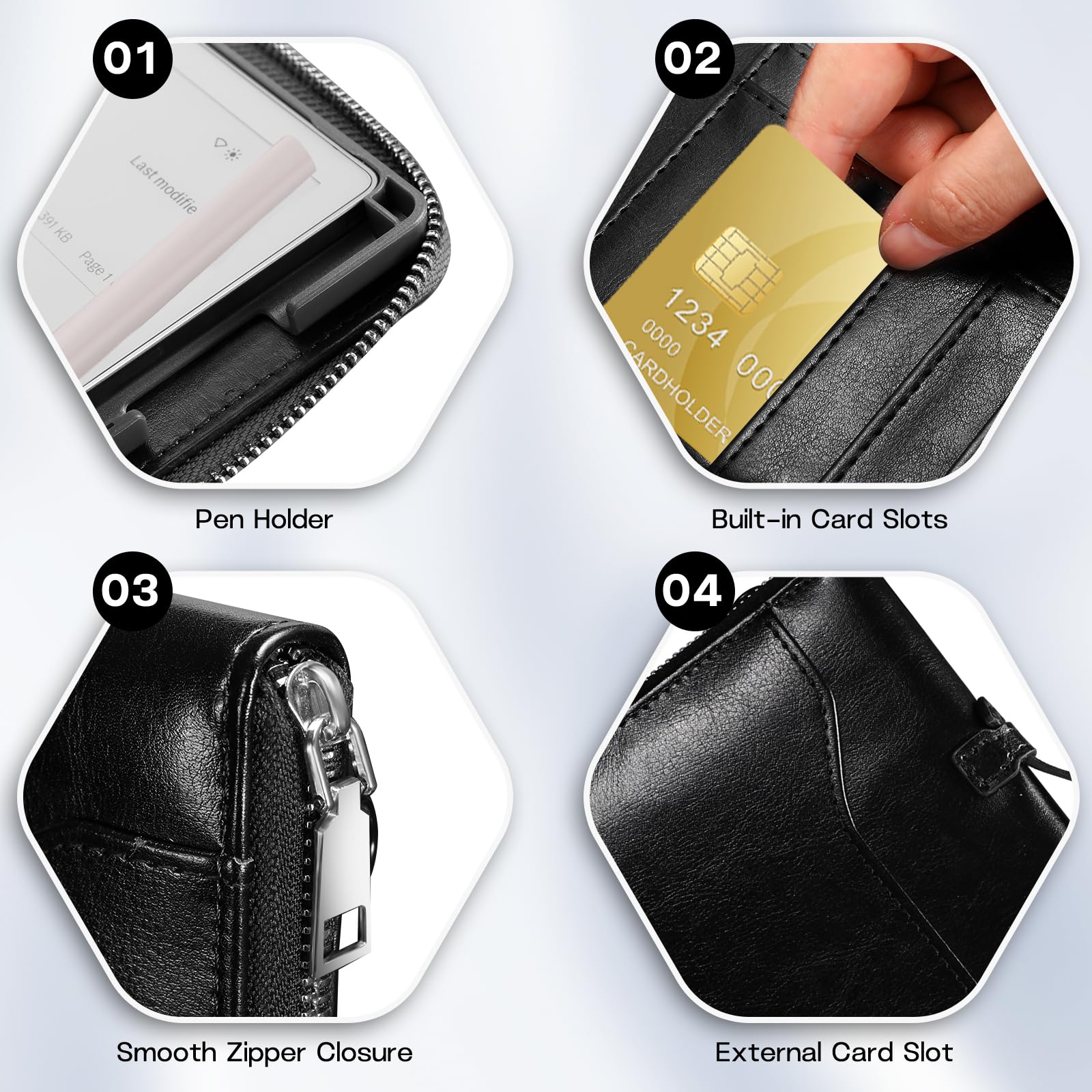 Étui Pour Remarkable Paper Pro 11,8 (2024) – Protection PU Avec Porte-Stylo Et Porte-Cartes – Fonction Veille/Réveil Automatique