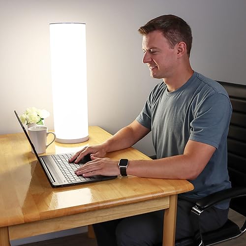 Miniatura 2 de Lámpara de terapia de luz, 24 pulgadas, 10,000 LUX, lámpara LED de estado de ánimo y luz solar con terapia de luz de 360 grados para combatir la