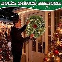 Vista 7 de Bluesea Guirnalda de pino Norfolk artificial de 6 pies, guirnalda de pino de tacto real, vegetación navideña sintética para mesa, repisa