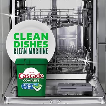 Cascade Complete Dishwasher Pods, Dishwasher Detergent, Dish Detergent Soap, Lemon, 55 Count