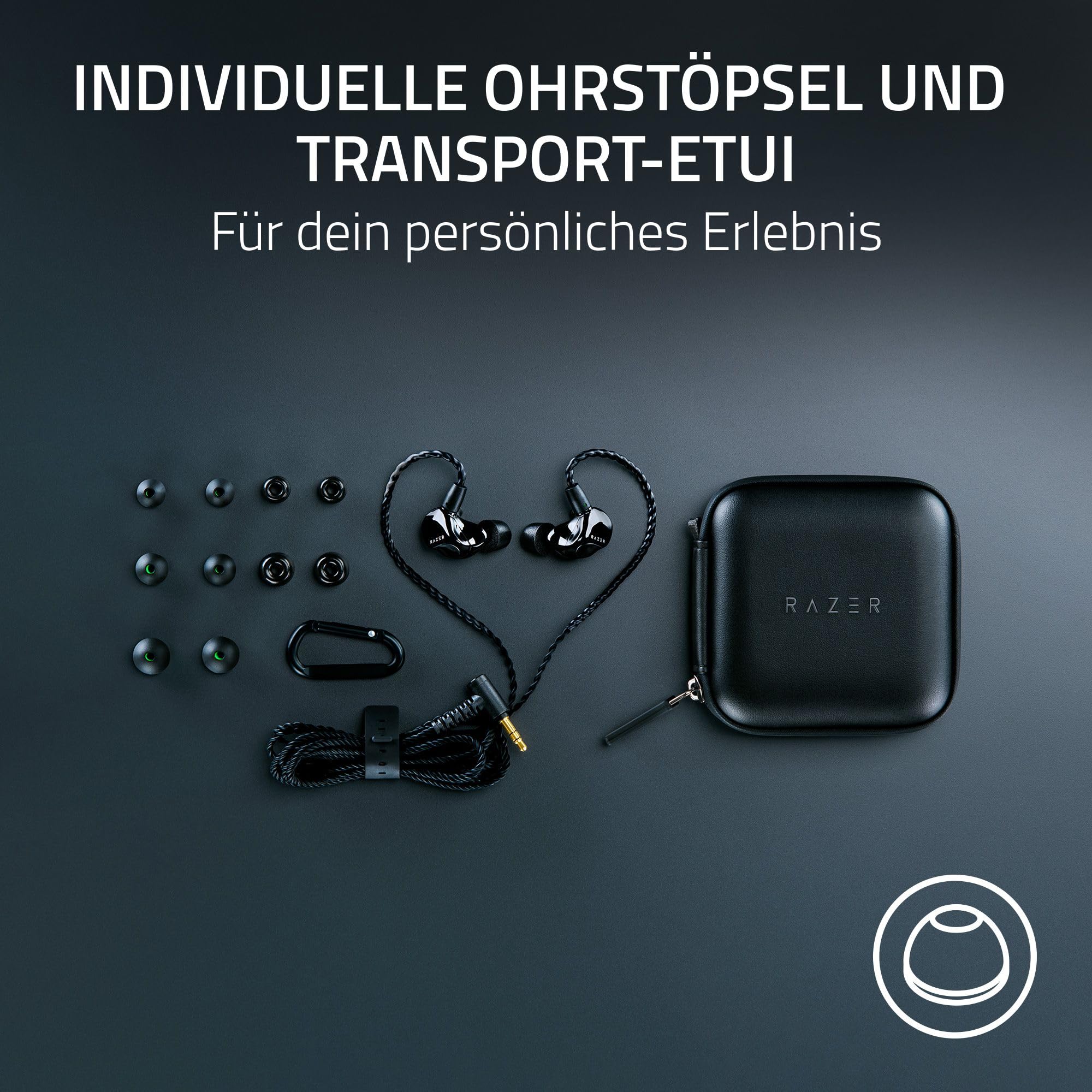 Razer Moray - Ergonomischer In-Ear-Ohrhörer für Streaming 24/7 (Hybrid-Dual-Treiber-Design, Ergonomisch flaches Design, Beste passive Schallisolierung) Schwarz