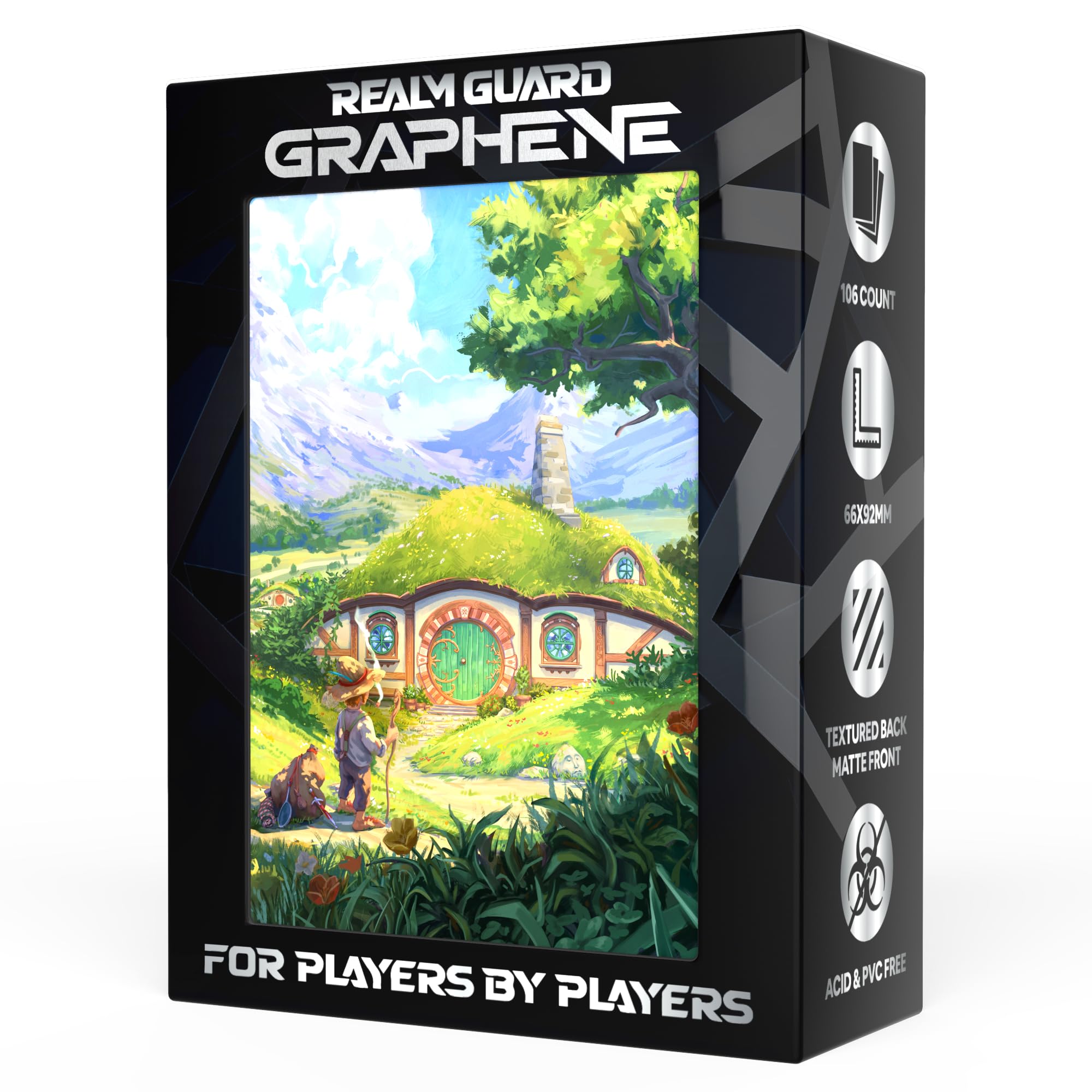 (Halfling Tranquility V2) 100% Hand-Drawn 100ct Textured Matte TCG/MTG Card Art Sleeves by Realm Guard