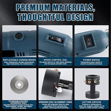 Tungsten Electrode Sharpener Grinder for TIG Welding,4 Sizes 4 Angles Tungsten Electrode Grinder Head,Versatile Multi-Angle,TIG Welding Accessories with Cut-Off Slot,10 Diamond Wheels, 3 CNC Mandrels