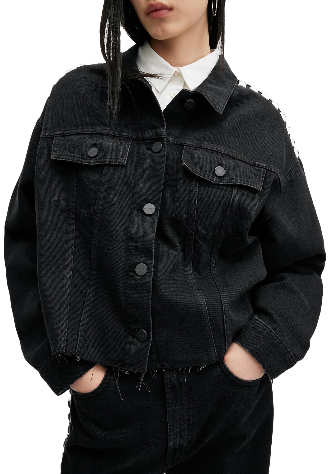 AllSaints Women's Piper Stud Shacket