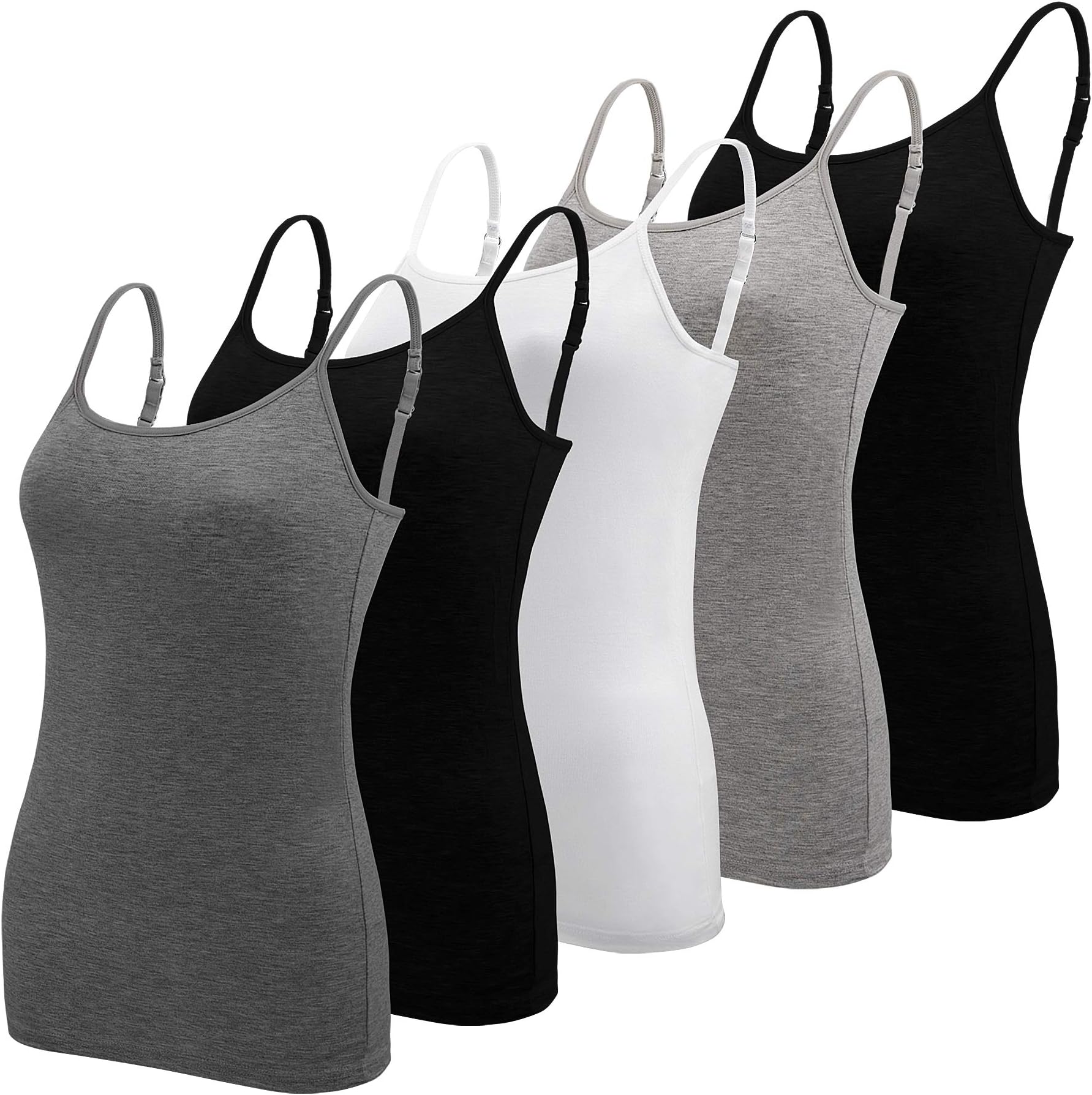 5 Pieces Basic Camisole Adjustable Strap Vest Top for Women and Girl