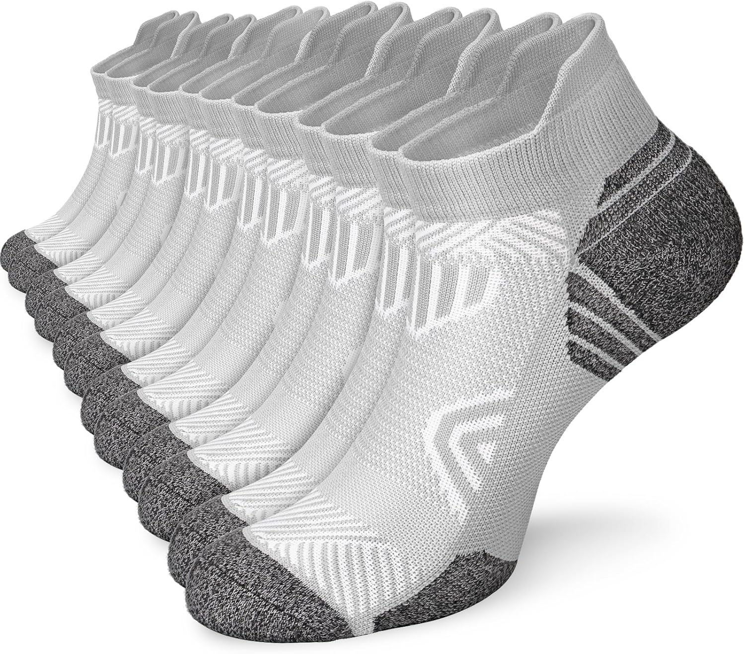 Cushioned Cotton Ankle Compression Socks for Men Women 6 Pairs Wicking Low Cut Arch Support Plantar Fasciitis Socks