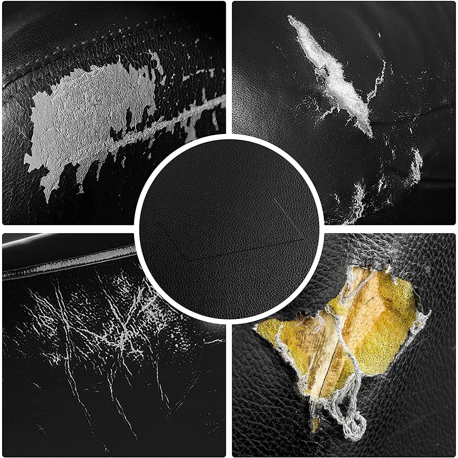 TOPSELLERS (BLACK-5) Leather Repair Patch – Premium Self-Adhesive Leather with Super Strong Adhesive for Sofas, Car-Bike Seats, Chairs, and More – High Durability and Proven Repair Solution 3