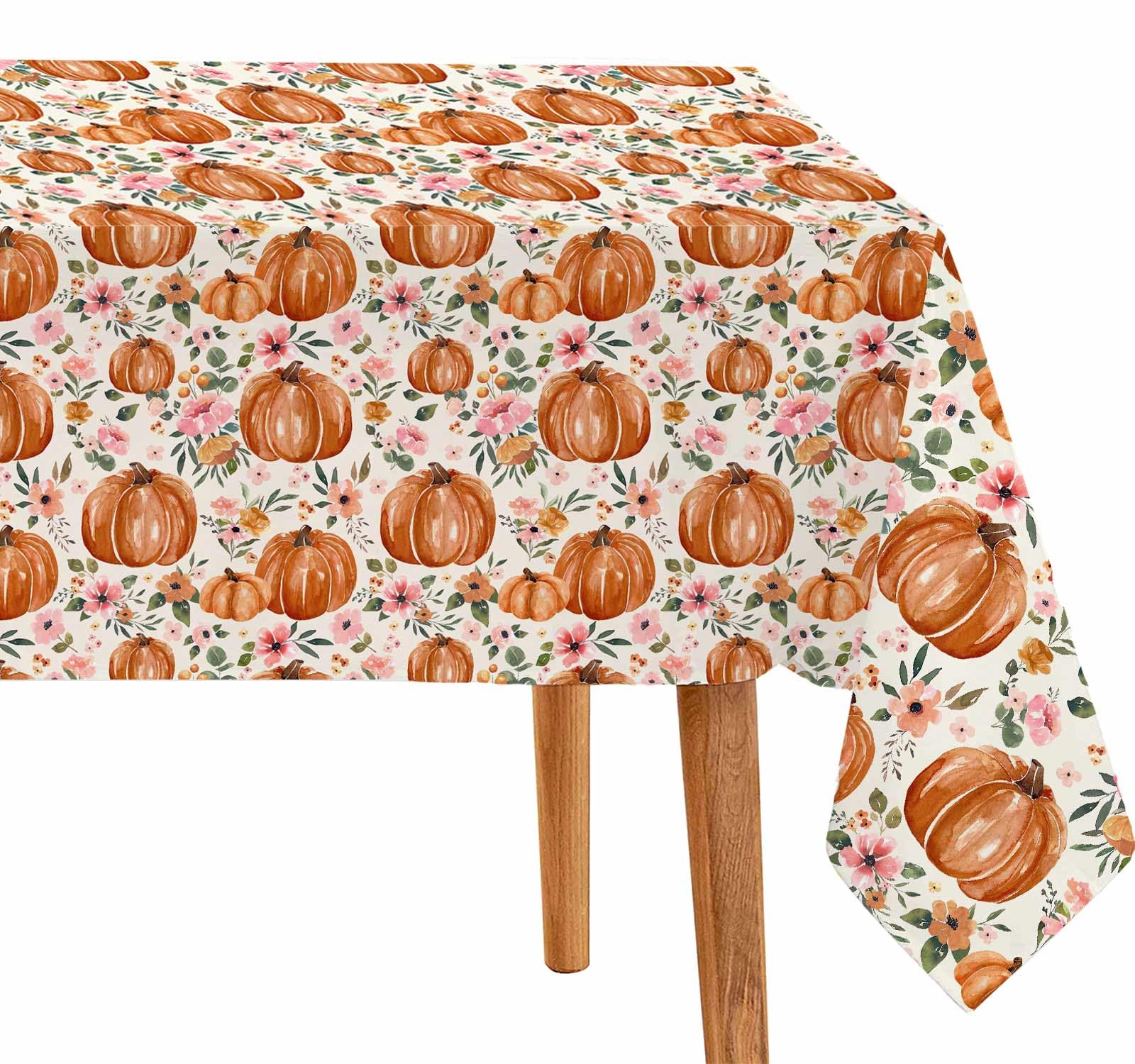 6 Pack Pumpkin Tablecloths Baby Shower Table Cover, Fall Thanksgiving Autumn Harvest Pumkpin Baby Shower Decorations, 108" x 54" Floral Little Pumpkin Birthday Party Supplies for Boys Girls