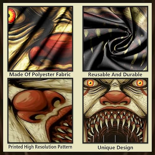 Miniatura 3 de Pancarta de vampiro de payaso, telón de fondo de terror y terror, decoración temática de payaso espeluznante, decoración para suministros de fiesta