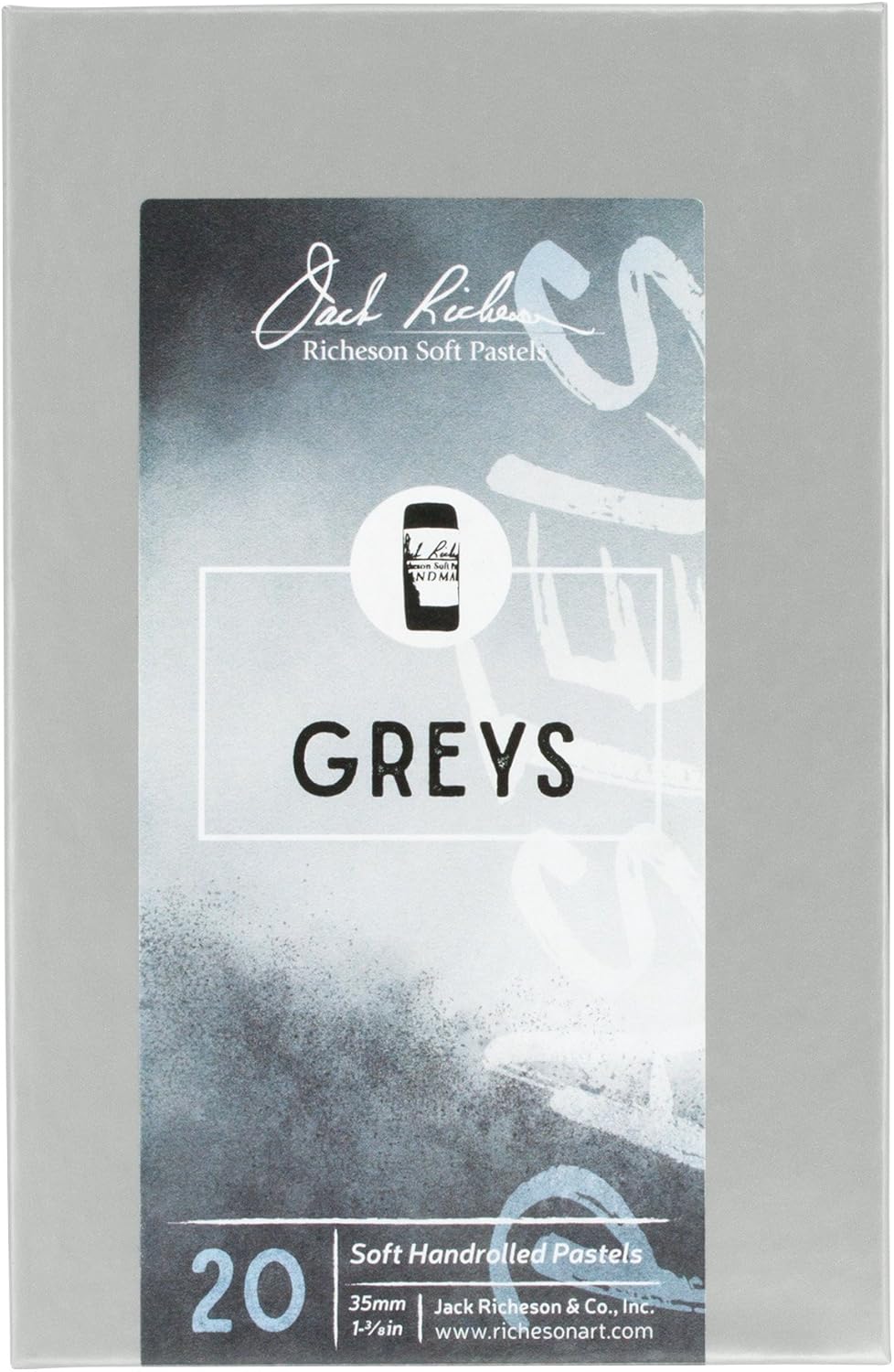 Jack Richeson 422977 Hand Rolled Soft Pastels (20 Piece), Grey