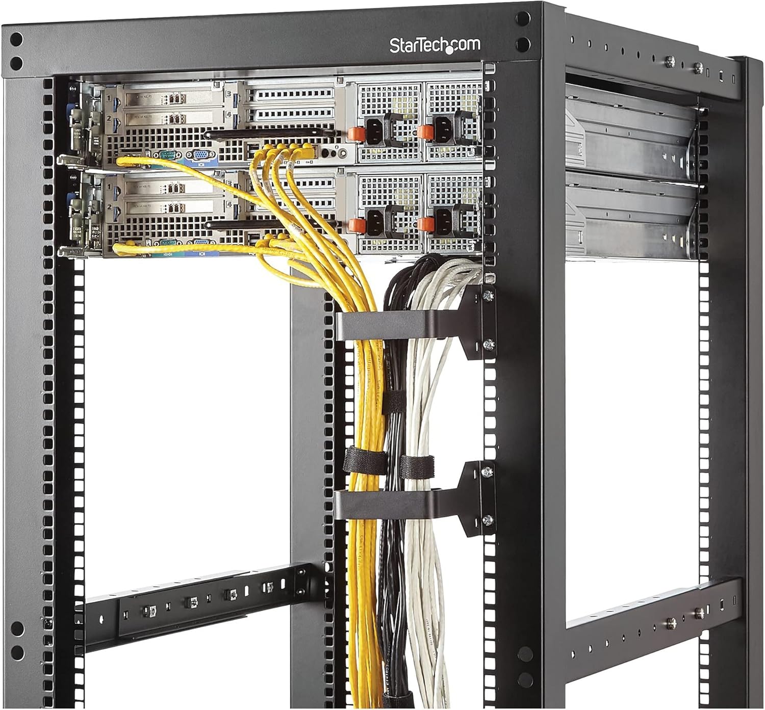 StarTech 1.5U Multi-Directional Vertical 2.4 x 3.9in (6 x 10cm) Server Rack Cable Management D-Ring Hook; Network Rack-Mount Cord Organizer; Cable Manager for 19" and 10" Cabinets