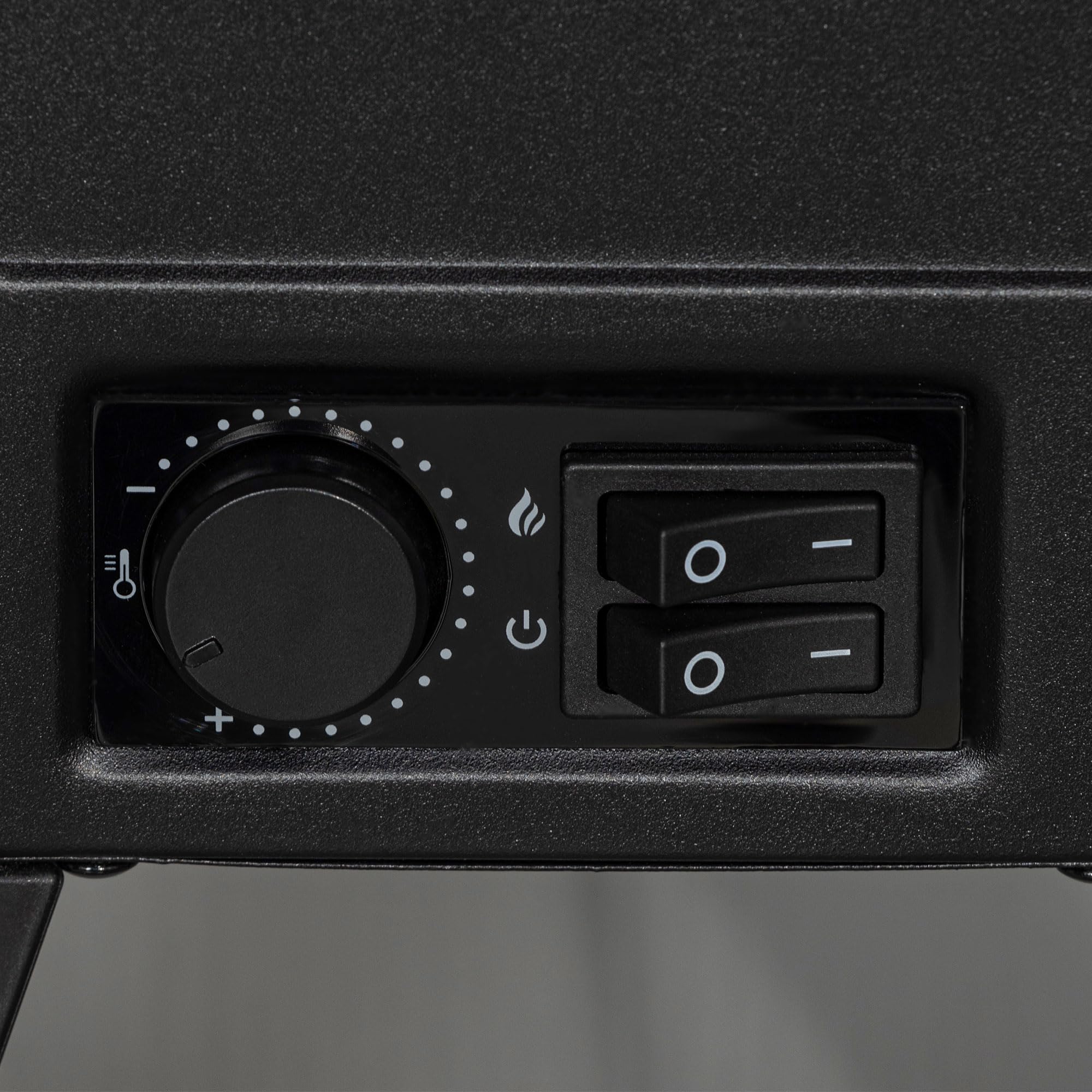 HOMCOM Camino Elettrico da Terra con Effetto Fiamma 3D a 3 Intensità, 1800W Caminetto Elettrico con Spegnimento Automatico, Termostato, Risacaldamento Regolabile per Soggiorno, 30㎡, Nero