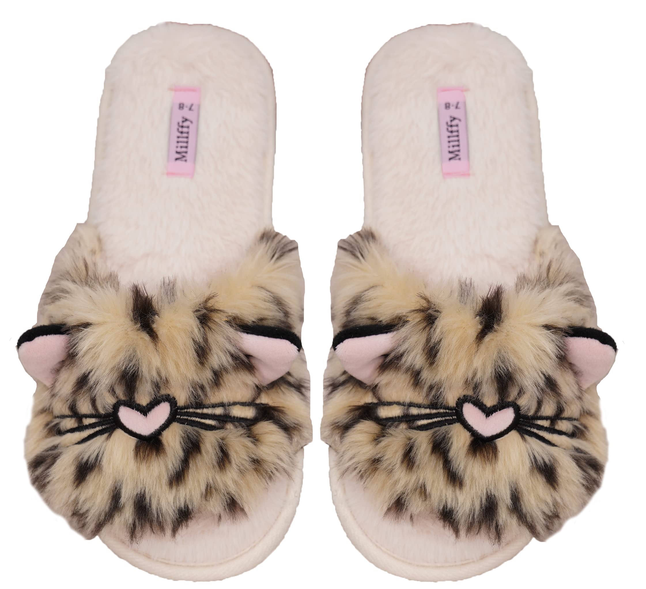 Open Toe Slippers for Women|Womens Cute Bunny cat Plush Fuzzy Dog Slippers|flip Flops Indoor House Thong Slide