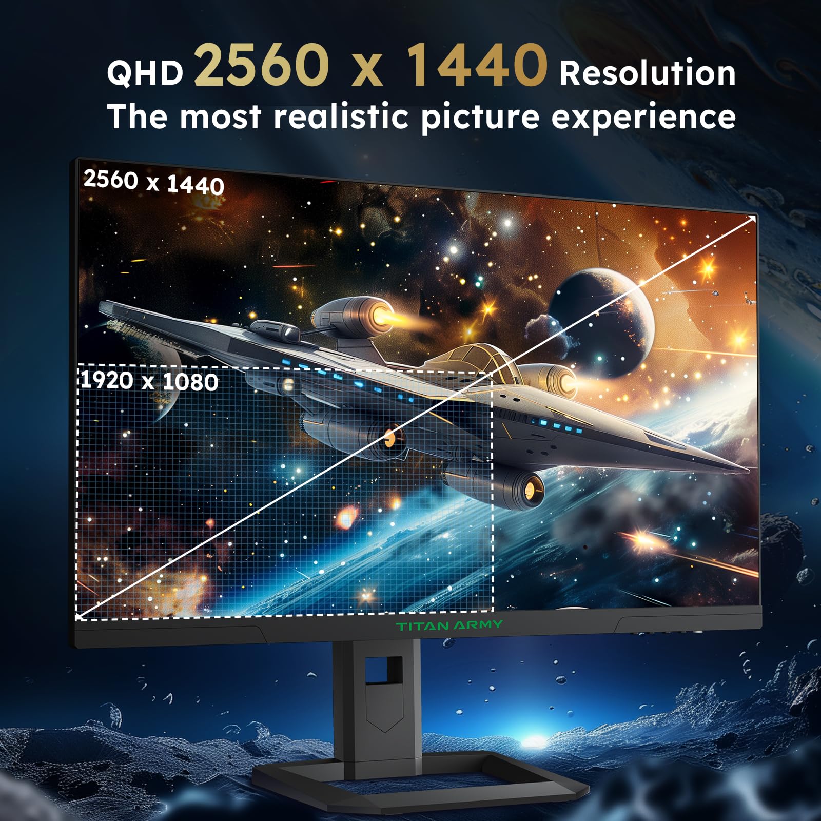 TITAN ARMY Monitor de Jogos 27 Polegadas 240Hz, 1440p, QHD