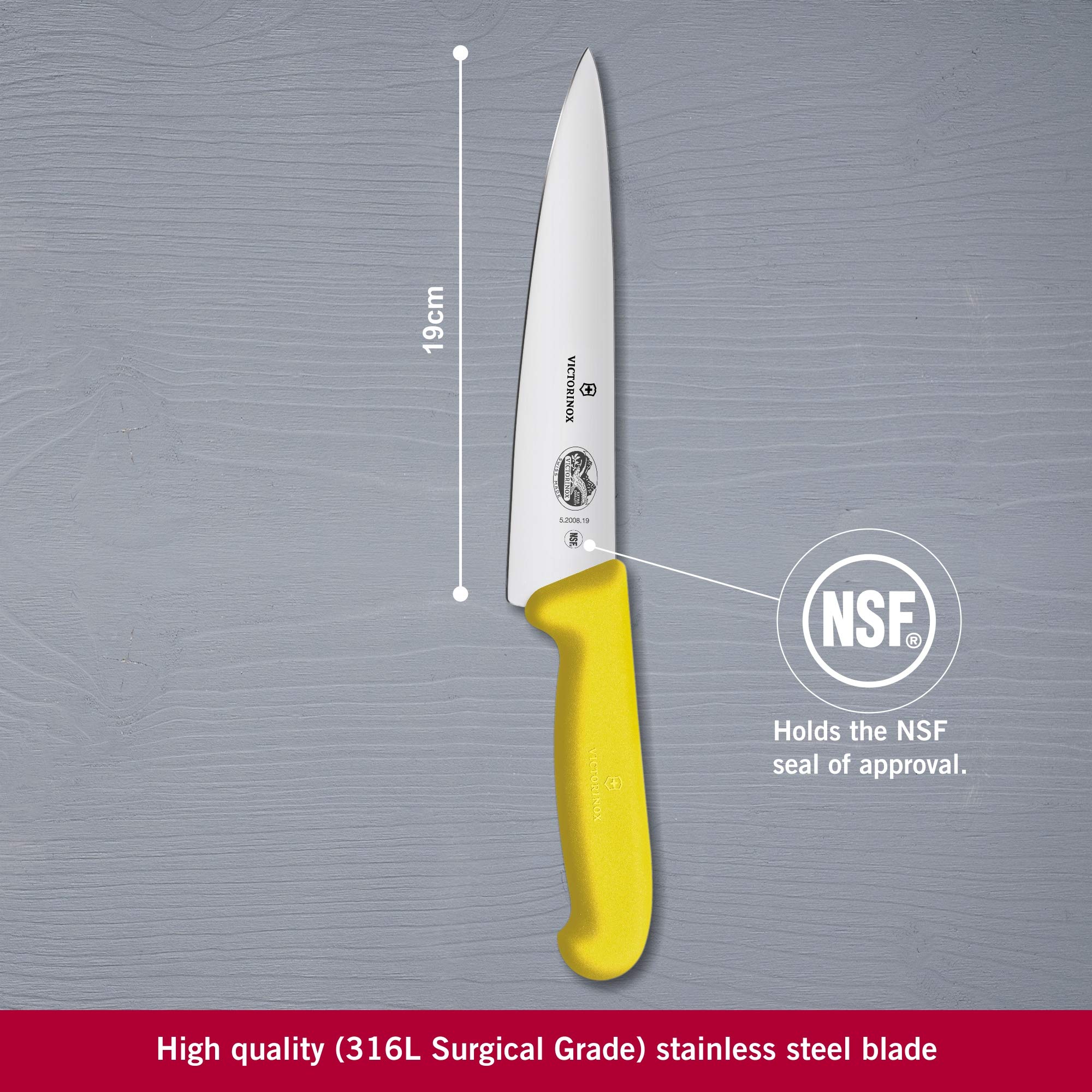 Victorinox, coltello per sfilettare Fibrox con manico in nylon giallo, standard