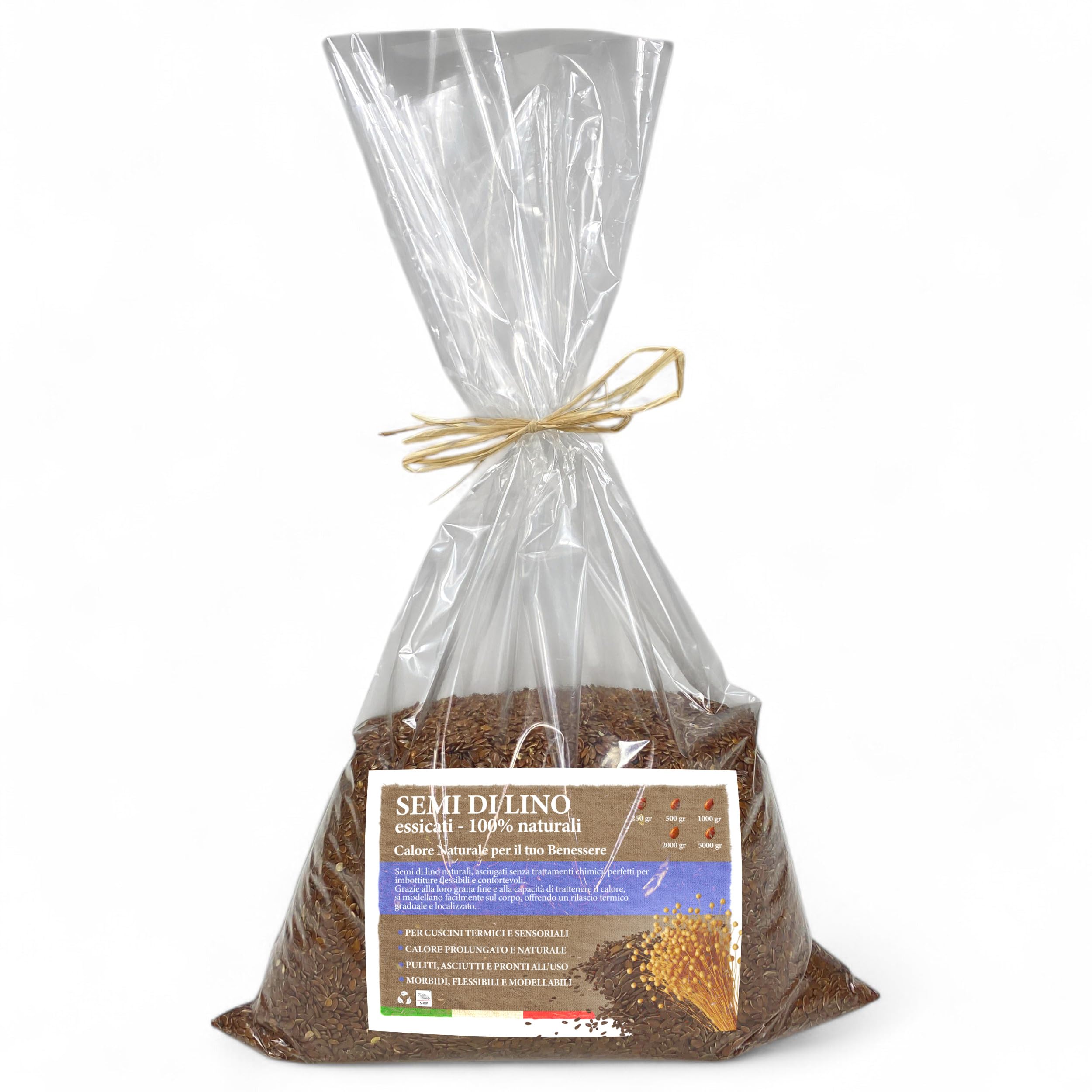Tex family Semi di Lino Naturali Lavati e Sterilizzati – Per Cuscinetti Termici, Impacchi Cosmetici e Uso Artigianale - 5000g