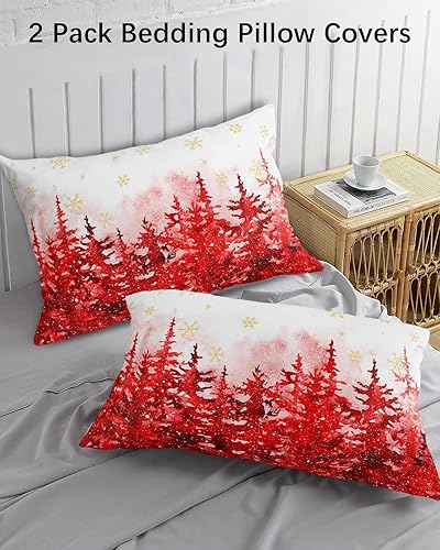 Miniatura 10 de Fundas de almohada de invierno con diseño de muñeco de nieve tamaño Queen, 2 paquetes de fundas de almohada suaves para sofá, funda de cojín lumbar