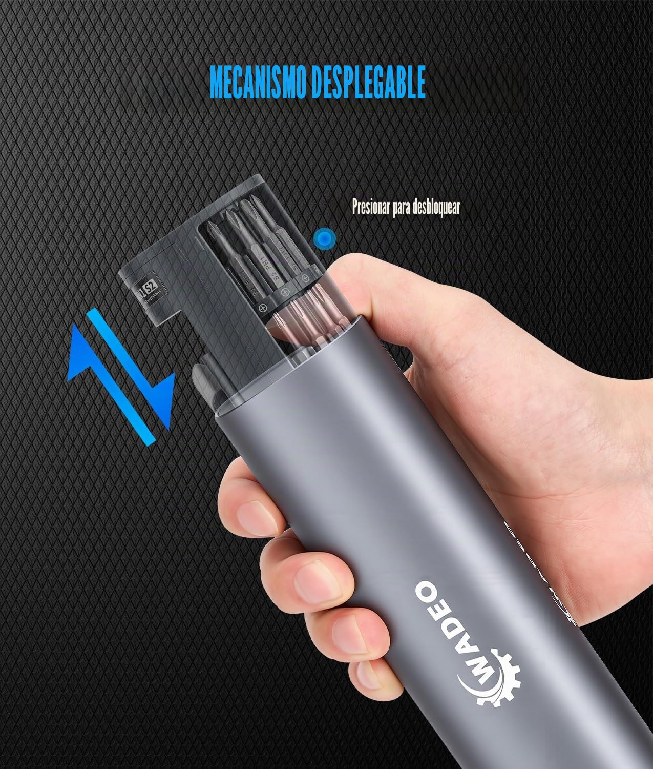 WADEO 78-en-1 Destornillador Eléctrico Mini de Precisión Inalámbrico, 5 Velocidades de Torque Ajustables + Modo Manual >5N·m, 72 Puntas Magnéticas S2, para Reloj/Gafas/Teléfono/Computadora/Drone RC