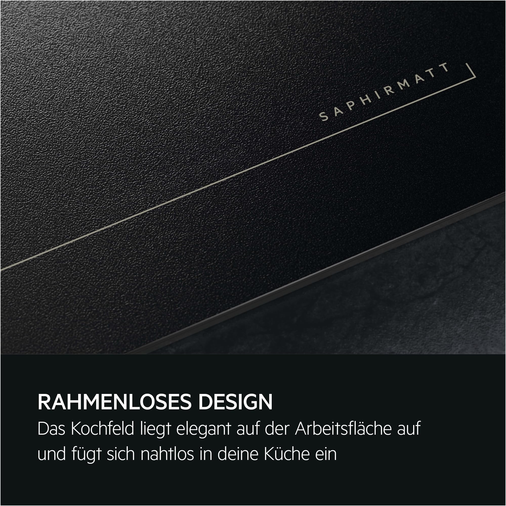 AEG Induktionskochfeld 80cm mit Integriertem Dunstabzug, Testsieger StiWa und ETM, Made in Germany, SaphirMatt Oberfläche 10x Kratzresistenter, Spülmaschinenfeste Fett-, Aktivkohlefilter, TH84CB0BSZ