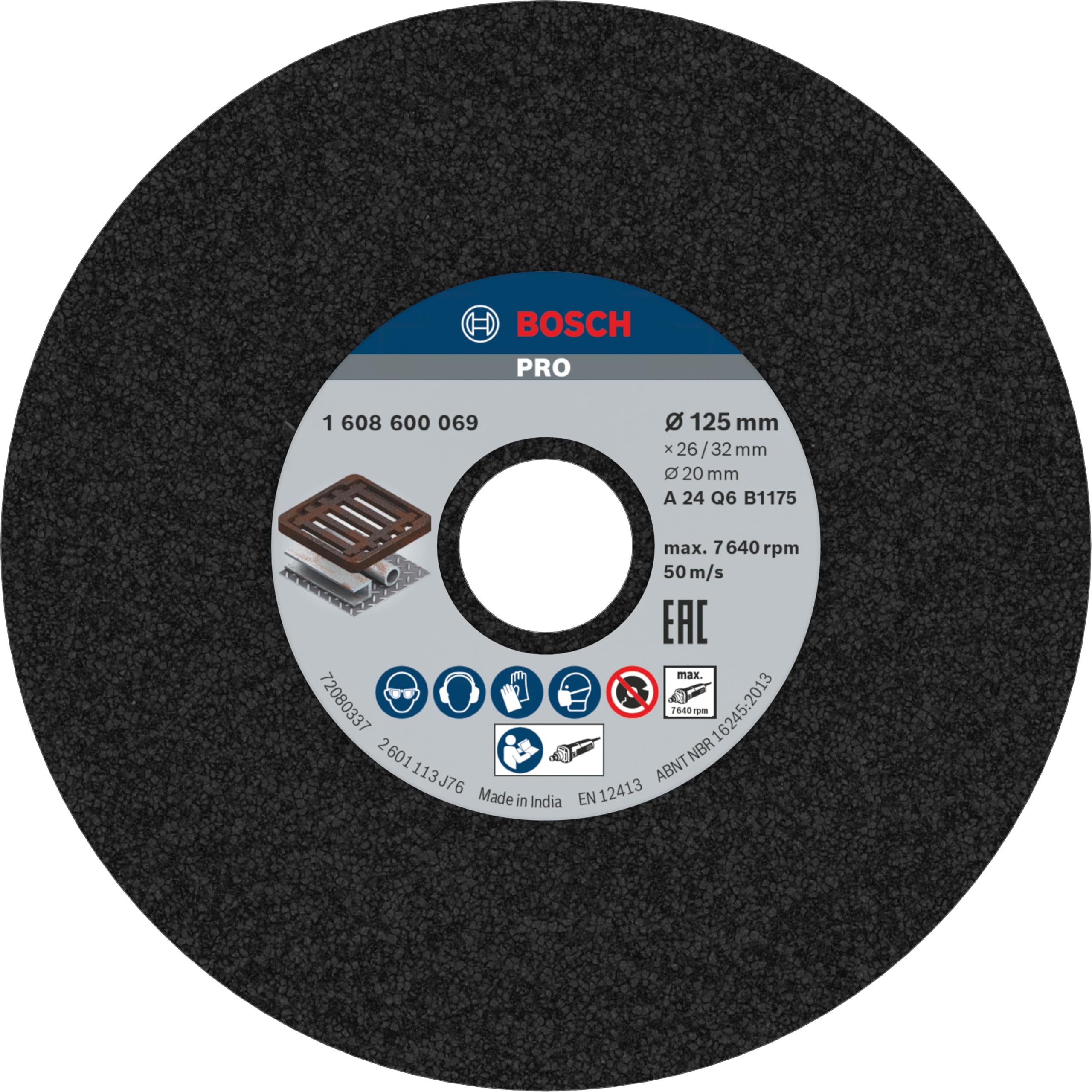 Bosch Bosch 1x PRO Grinding Longlife Wheel for Straight Grinder and Bore 20 mm (for Steel, Cast iron, Ø mm, Professional Accessory Str