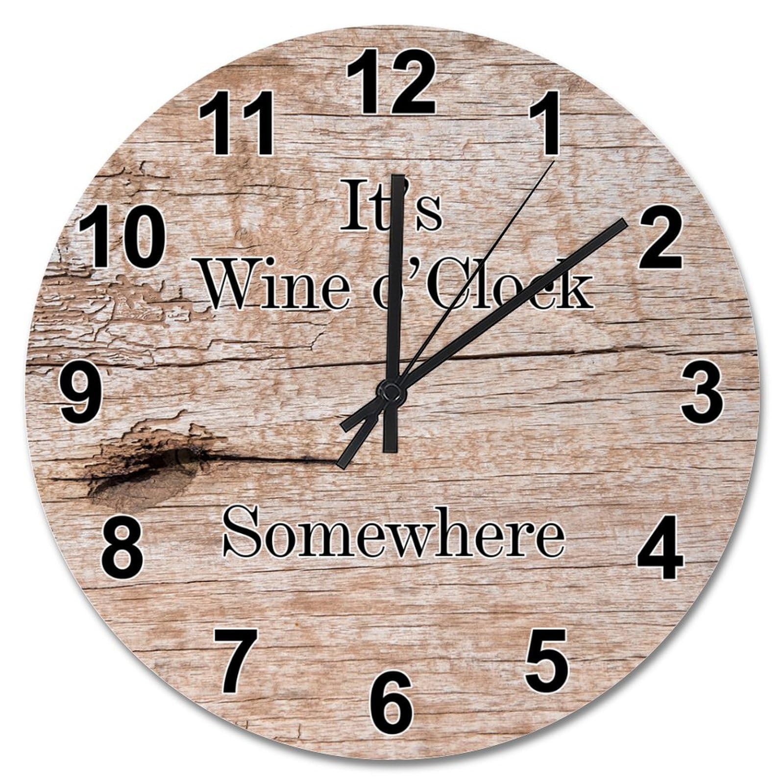 Horloge murale Wine O'Clock en bois décoration chaleureuse pour cuisine