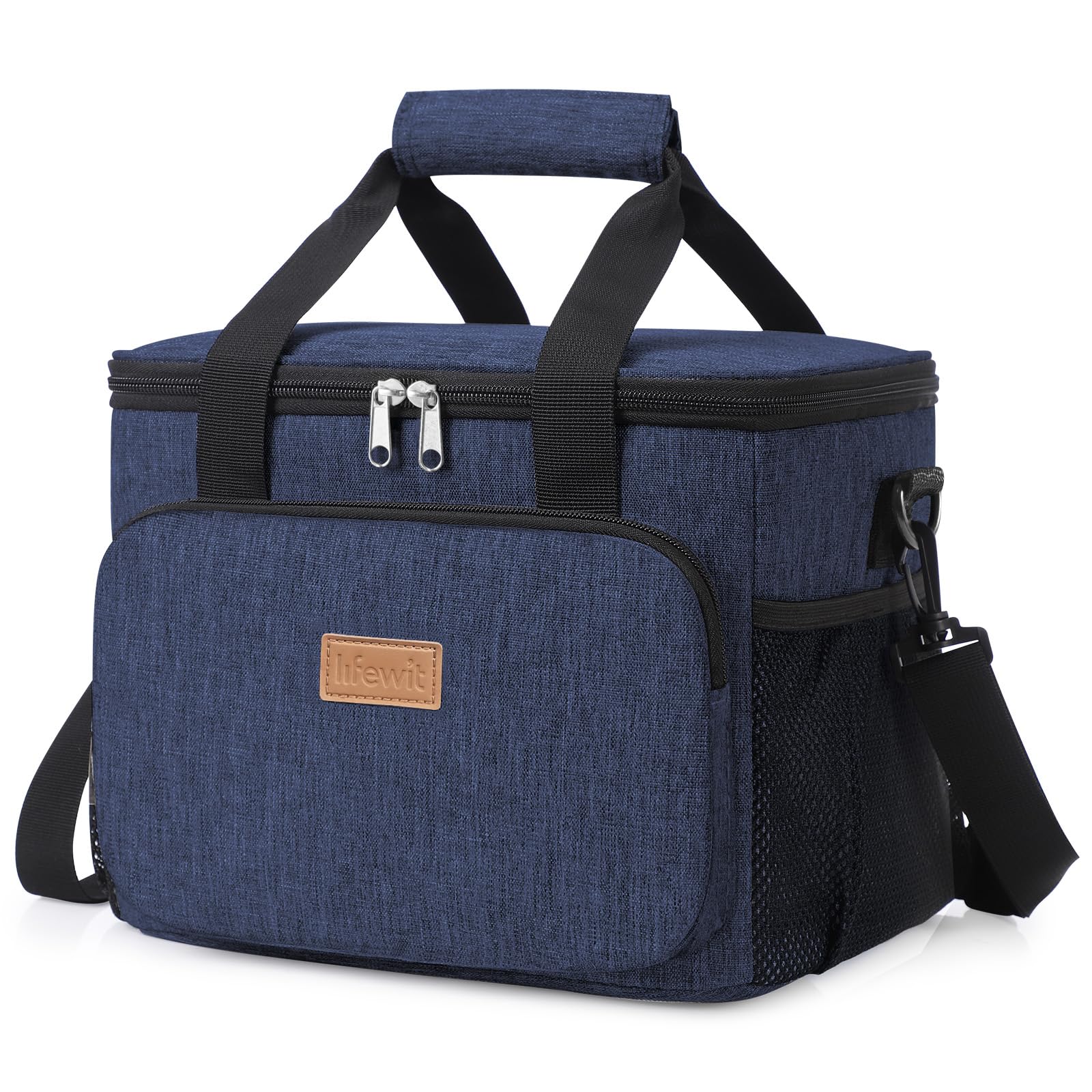 Lifewit Medium Lunch Bag 12-Can (8.5L) Insulated Lunch Box Soft Cooler Cooling Tote for Adult Men Women, Dark Blue