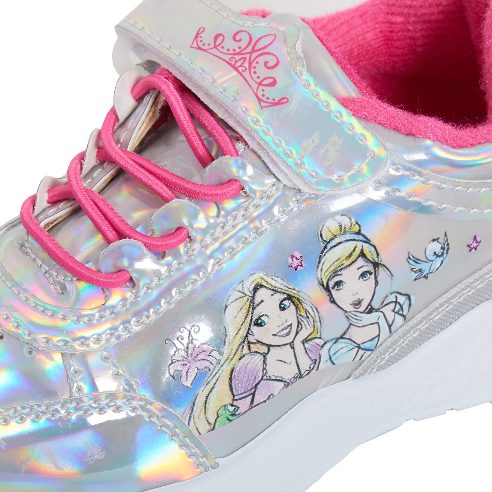 Disney Principessa Ragazze Formatori Olografico Argento Scarpe Sportive Bambini Scarpe Da Corsa Scarpe Da Ginnastica Ariel Rapunzel