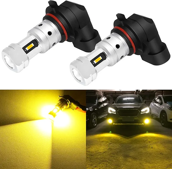 PHINLION 9006 Yellow Fog Light Bulbs 3800 Lumens Super Bright HB4 9006LL LED Bulb Replacement for Car Truck SUV Fog Lights or DRL Lamps, 3000K Golden Yellow