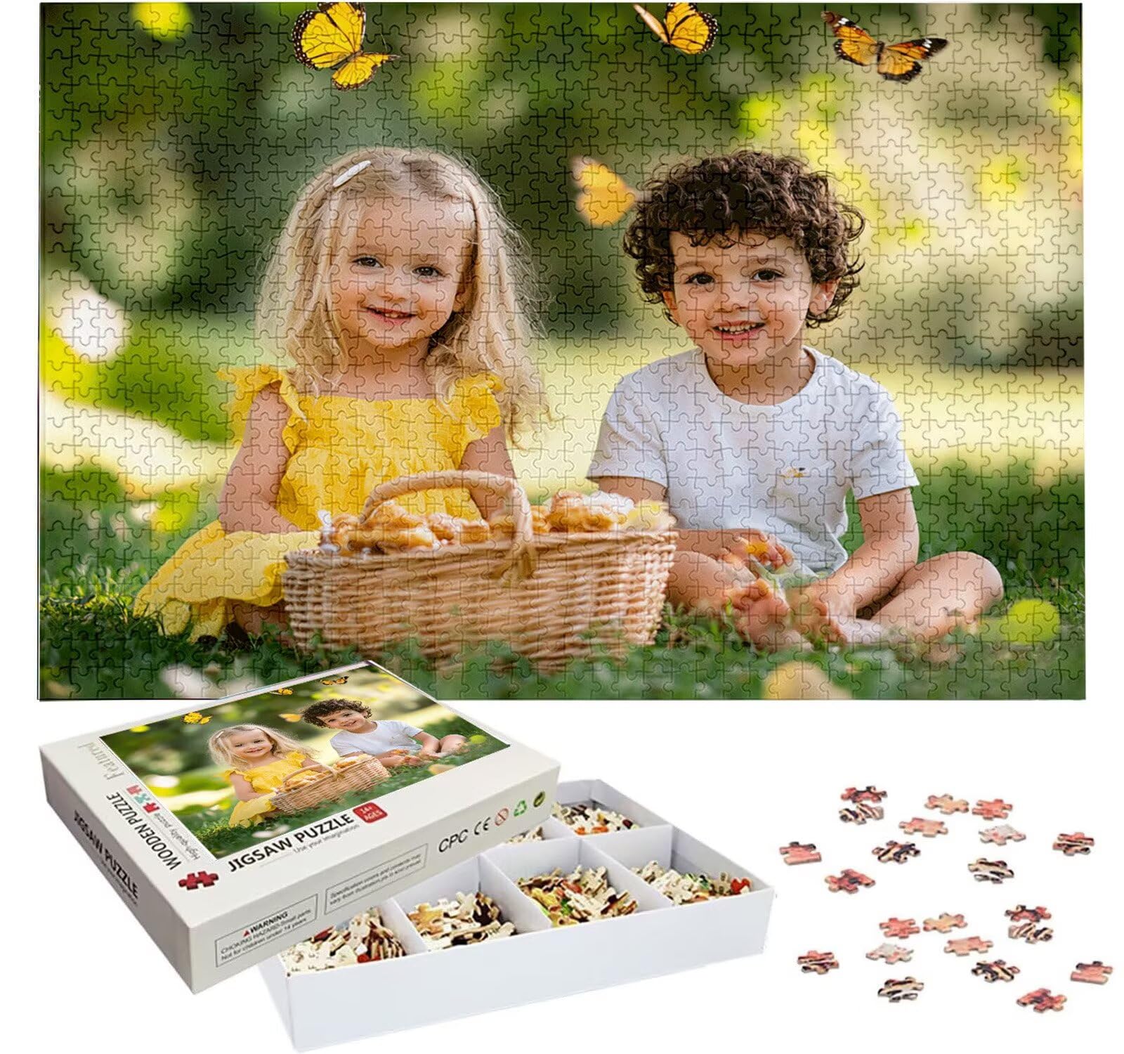 Puzzle Personalizado con Foto, Personalizada Rompecabezas Personalizado Diseña tu Logo Foto o Texto, Personalizado Navidad Halloween San Valentín Parejas Niños Familia Amigos h-2733
