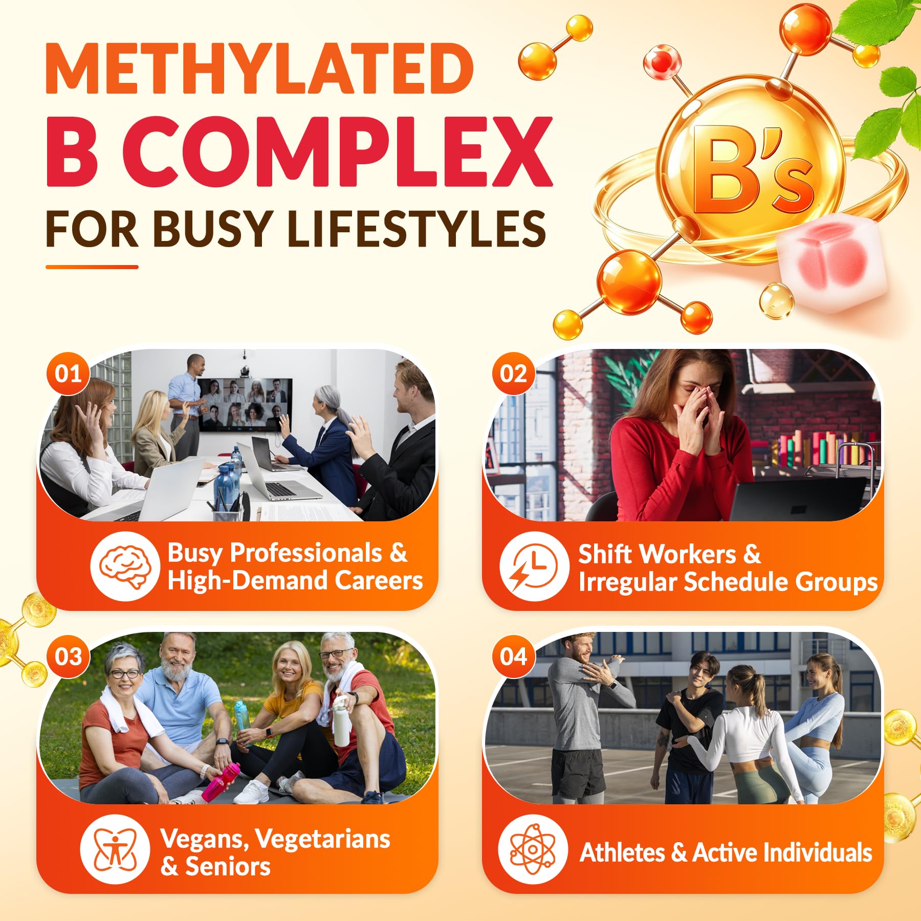 Vitamin B Complex Gummies for Men & Women, Methylated B Complex, 60Cts — Amazon image 6