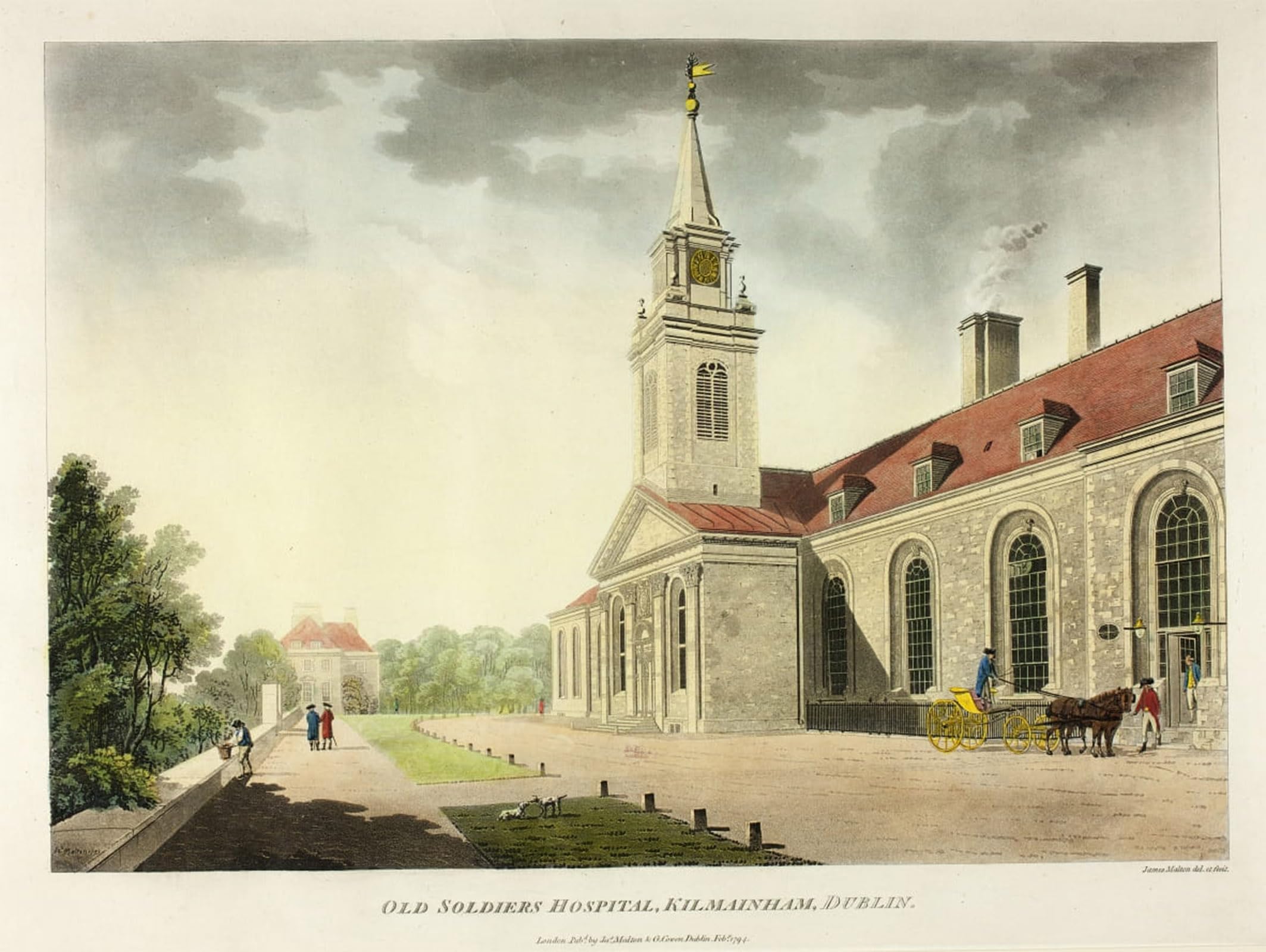 SERENDIPITP Vintage Wall Art Canvas Nordic Poster Canvas Print Picture Old Soldiers Hospital Kilmainham Dublin by Famous Painter Wall Art Poster for Home Decor 60x90cm