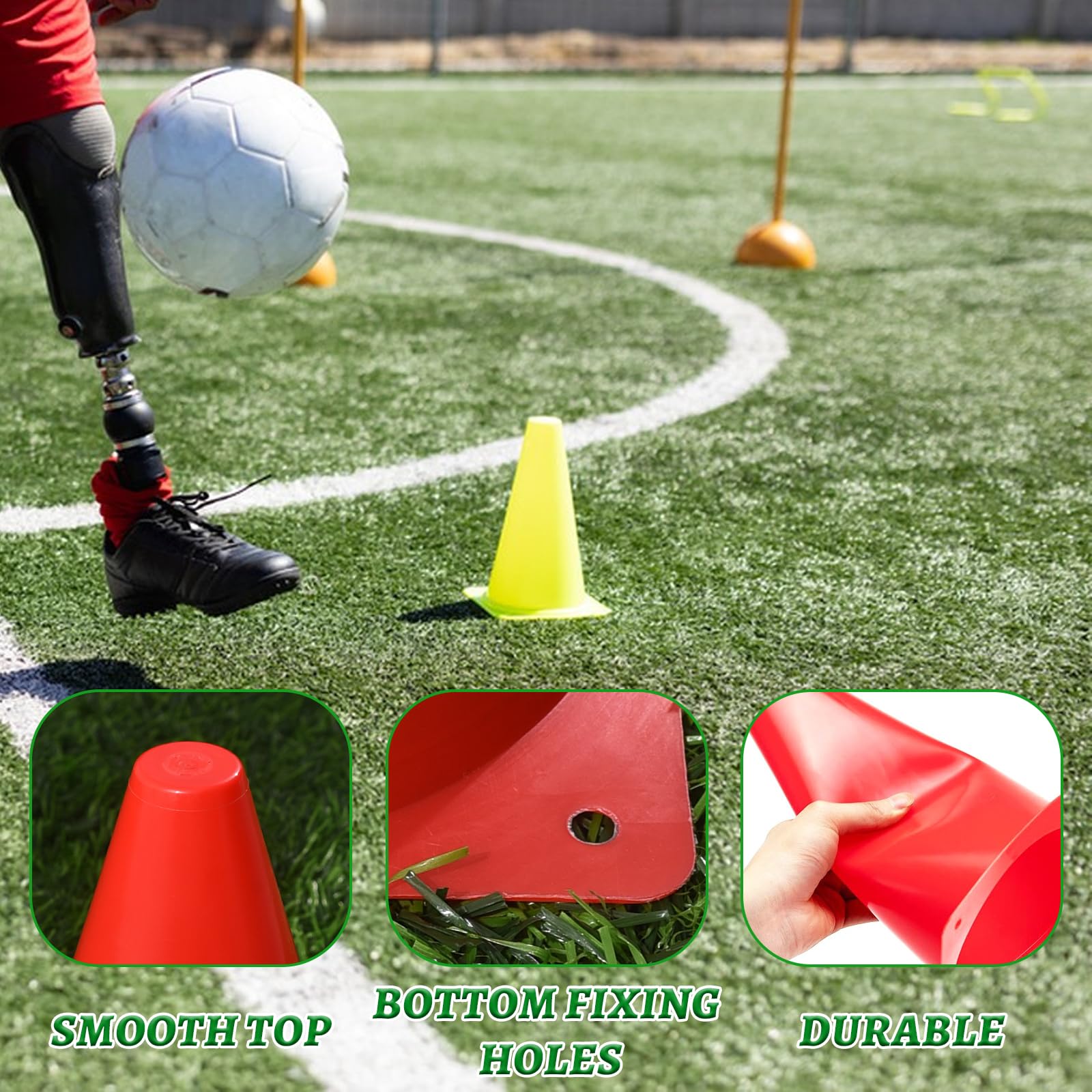 15 Pezzi 18cm Coni Allenamento Calcio Conetti Segnaletici Coni Sport Coni di Marcatori per Allenamento di Calcio, attività, Gioco, Pallavolo, Addestramento