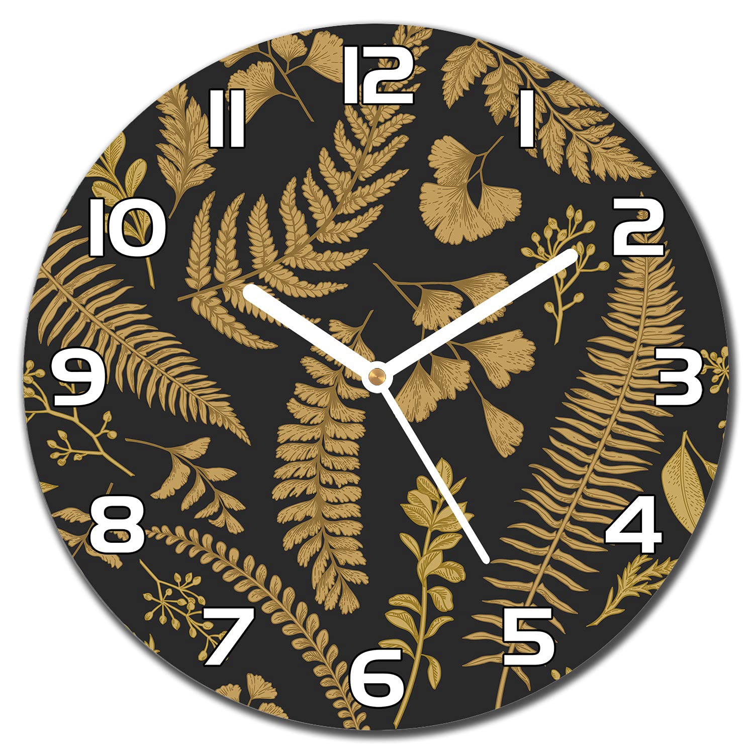 Horloge murale silencieuse en verre Coloray 30 cm aiguilles blanches