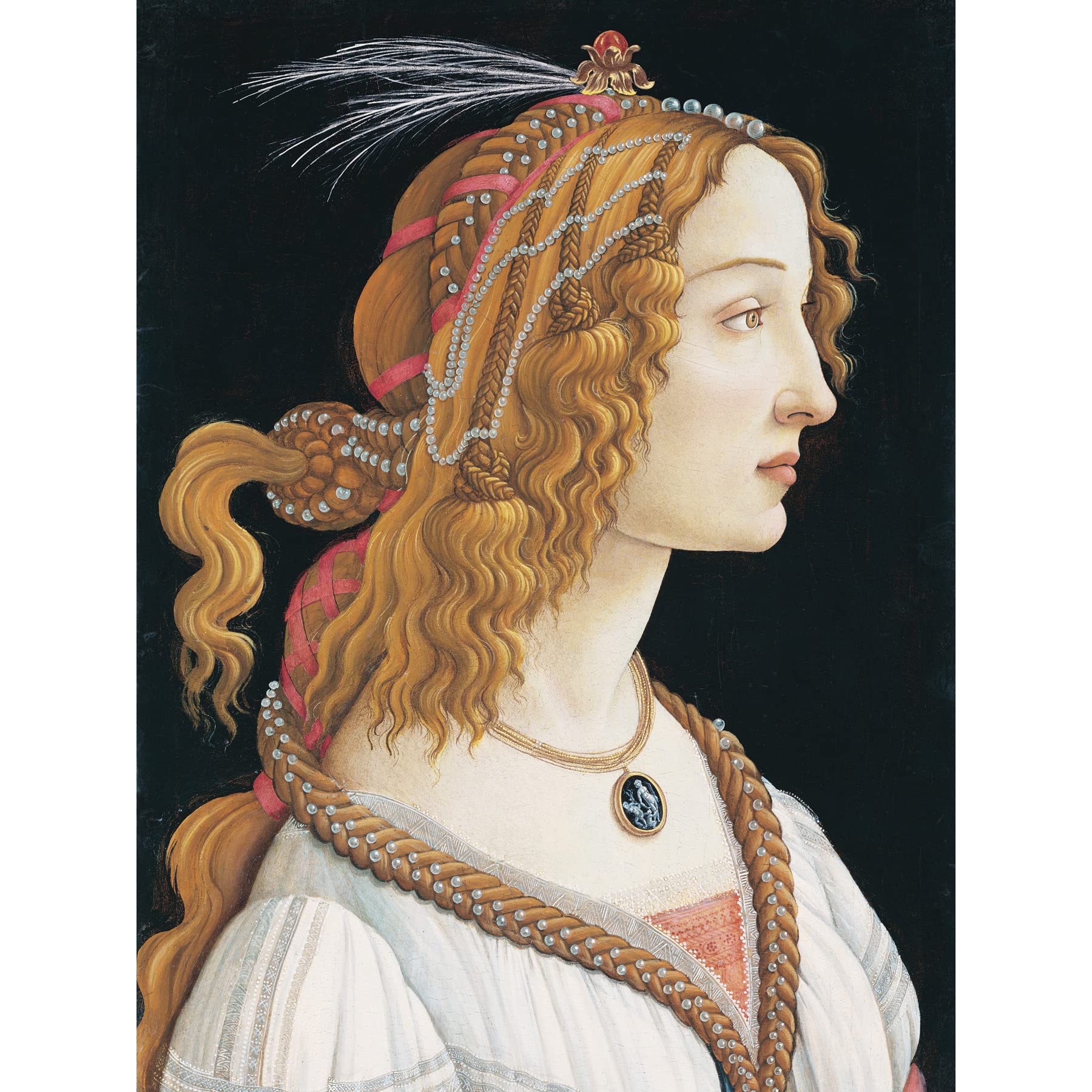 Sandro Botticelli Portrait Young Woman Painting Large XL Wall Art Canvas Print