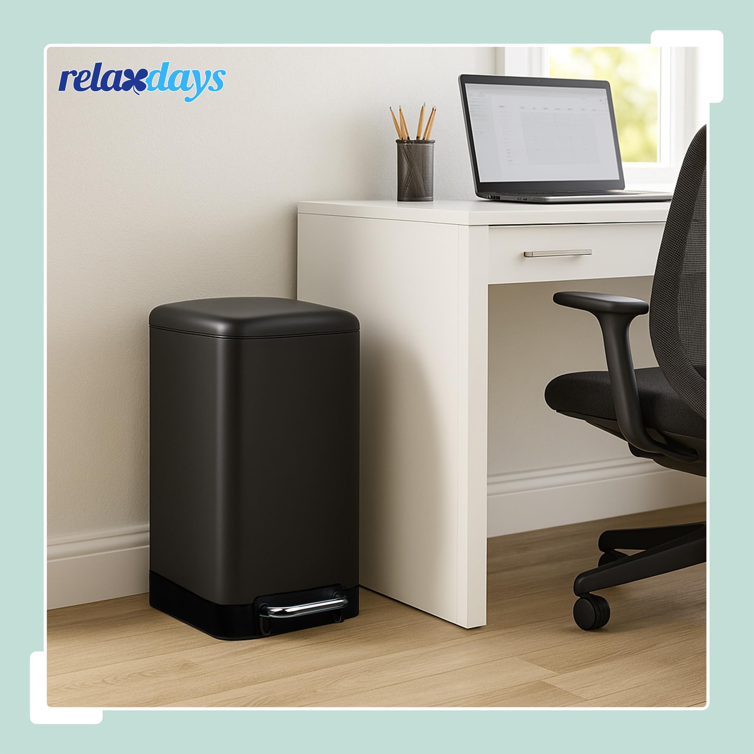 Relaxdays Mülleimer Küche, 30 L, Fingerabdruckschutz, entnehmbarer Inneneimer, Müllbeutel, Edelstahl Treteimer, silber