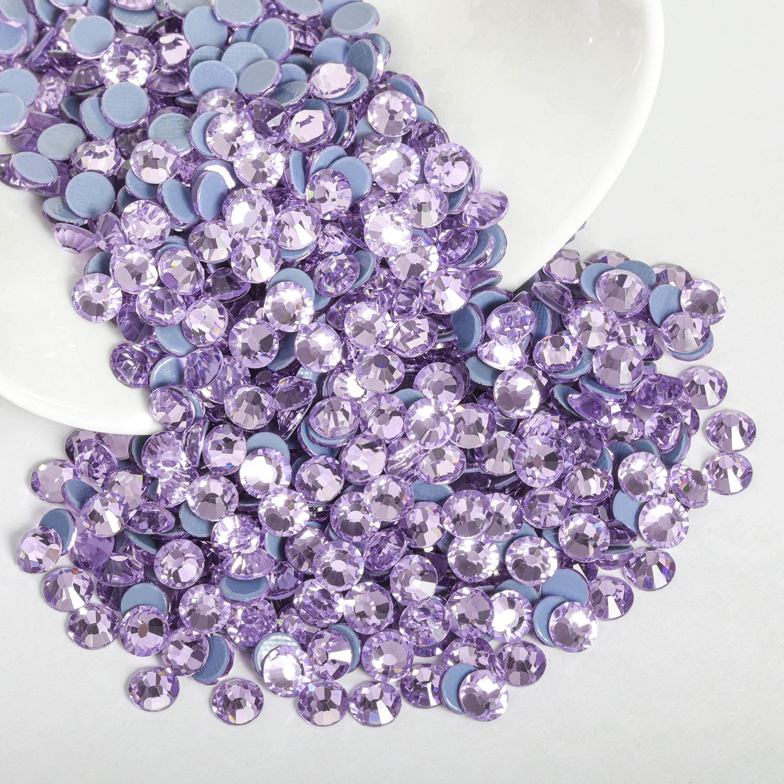 MECCANIXITY Hotfix SS12 Lot de 1 440 strass à dos plat en verre de cristal pour loisirs créatifs, décoration de vêtements (SS12 3,2 mm, violet foncé