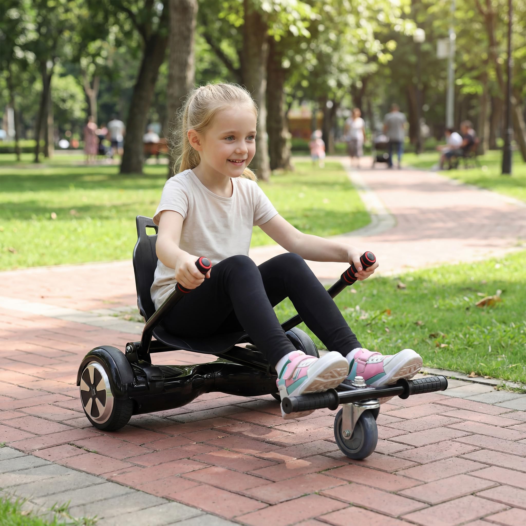 Wiltec Sedile per hoverboard max 120 kg nero, ergonomico, regolabile, per scooter elettrico autobilanciato
