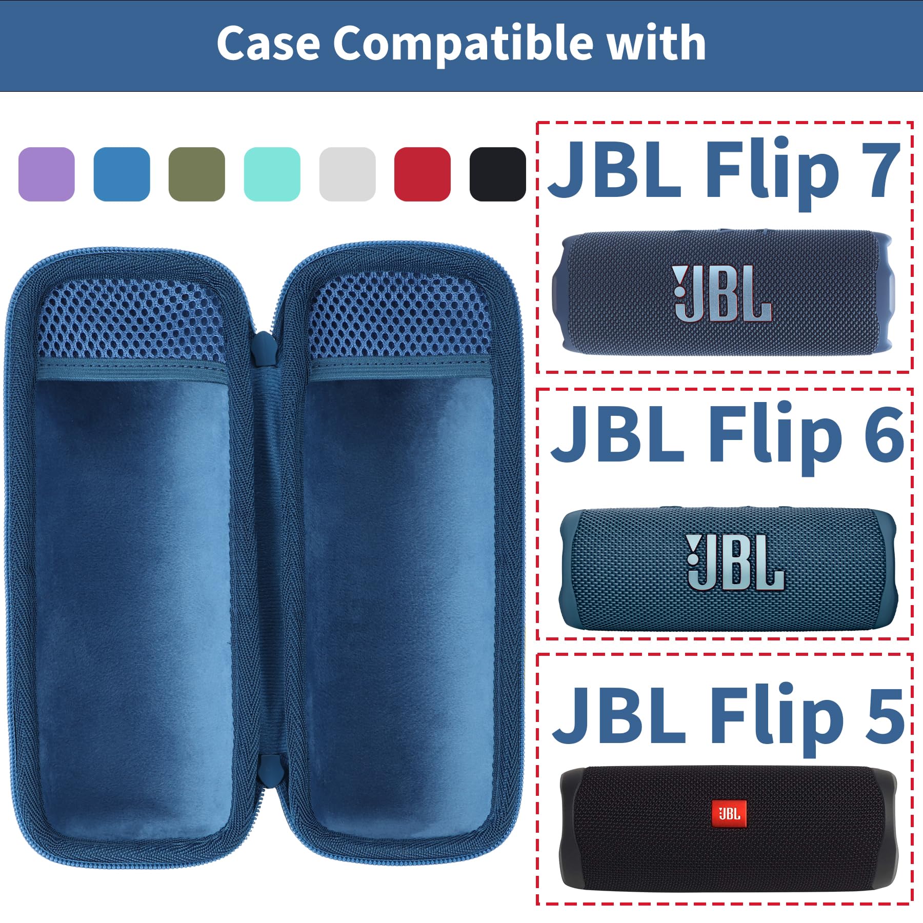 Peyyargo Hard Protective Case Compatible with JBL Flip 7/ Flip 6/ Flip 5 Portable Speaker, White - Image 3