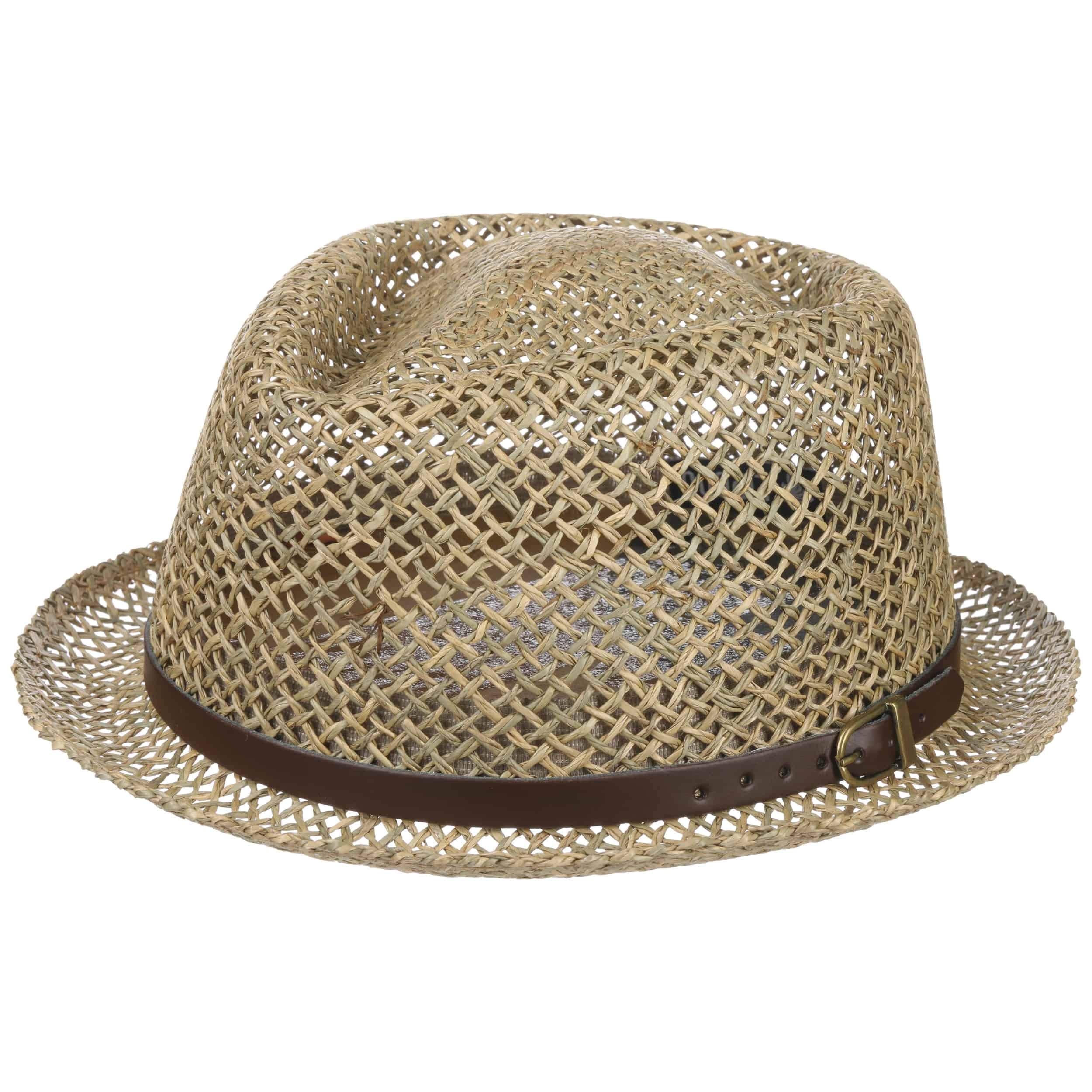 Lipodo CHAPEAUSHOP Coyuca Vented Chapeau Pork Pie Paille Bande en Cuir Synthetique Fabrique en Italie Unisexe Printemps Ete
