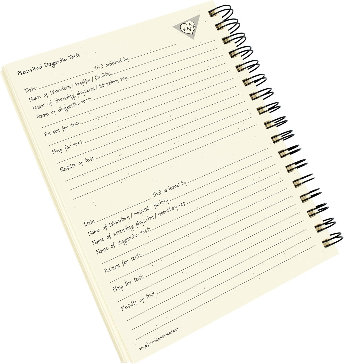 Write it Down series by Journals Unlimited, Guided Journal, Health, A Medical Journal, Full-size 7.5"x 9", Kraft Hard Cover, Made in USA